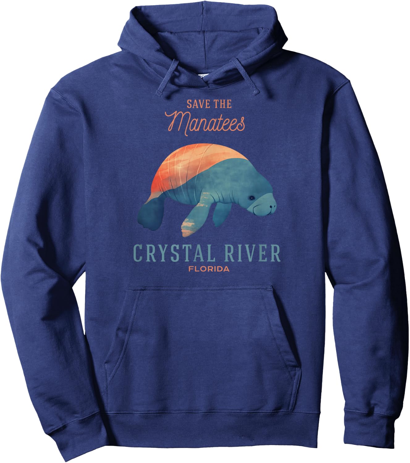 Crystal River Florida FL Vacation Save the Manatees Souvenir Hoodie - Hoodie | Navy