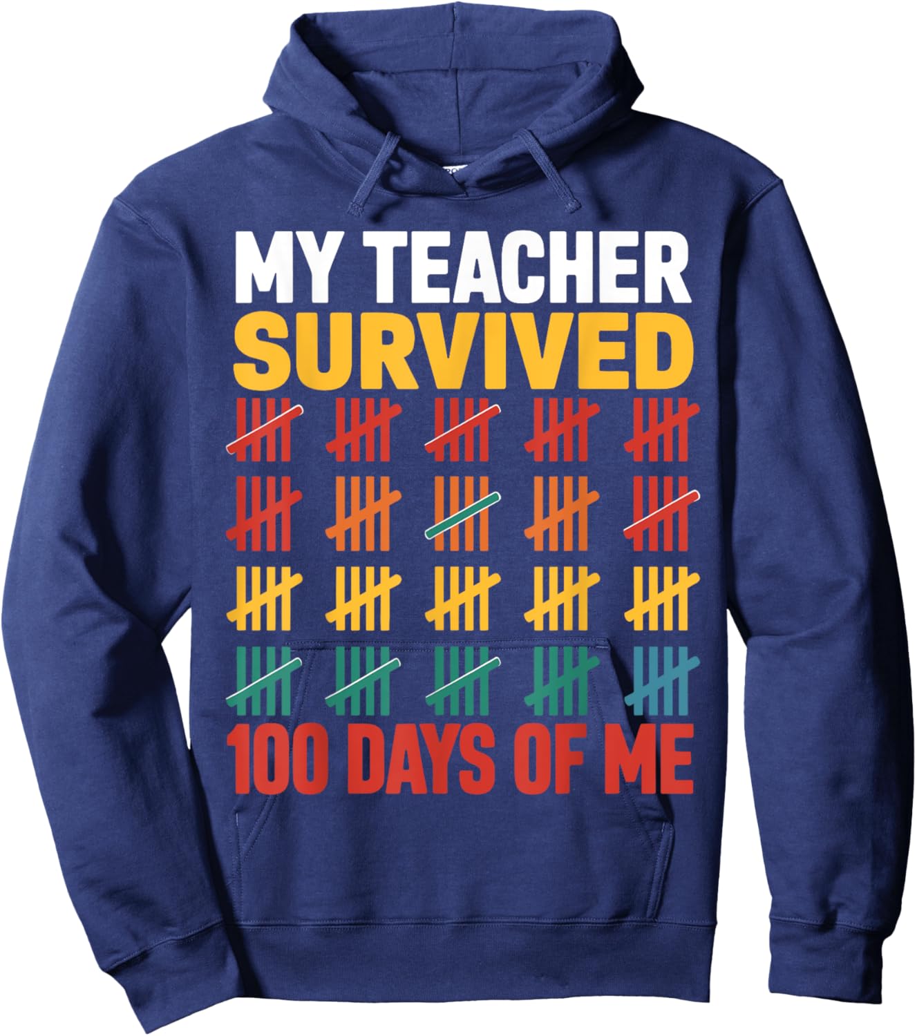 My Teacher Survived 100 Days Of Me 100 Days of School Kids Hoodie - Hoodie | Navy