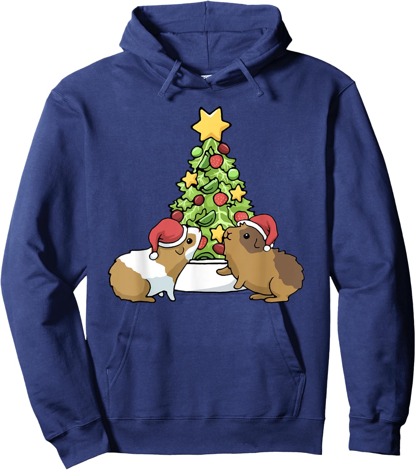 Guinea Pig Christmas Guinea Pigs Before Christmas Tree Hoodie - Hoodie | Navy