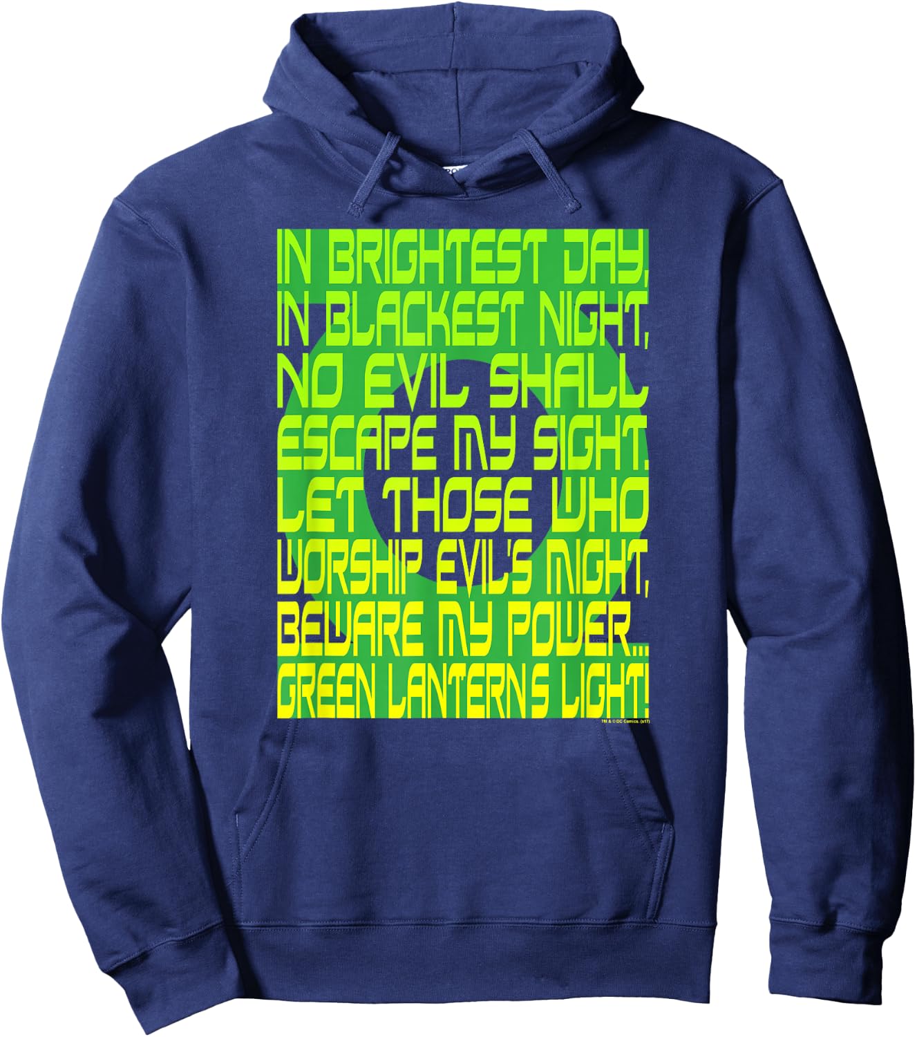 DC Comics Green Lantern Oath Black Hoodie - Hoodie | Navy