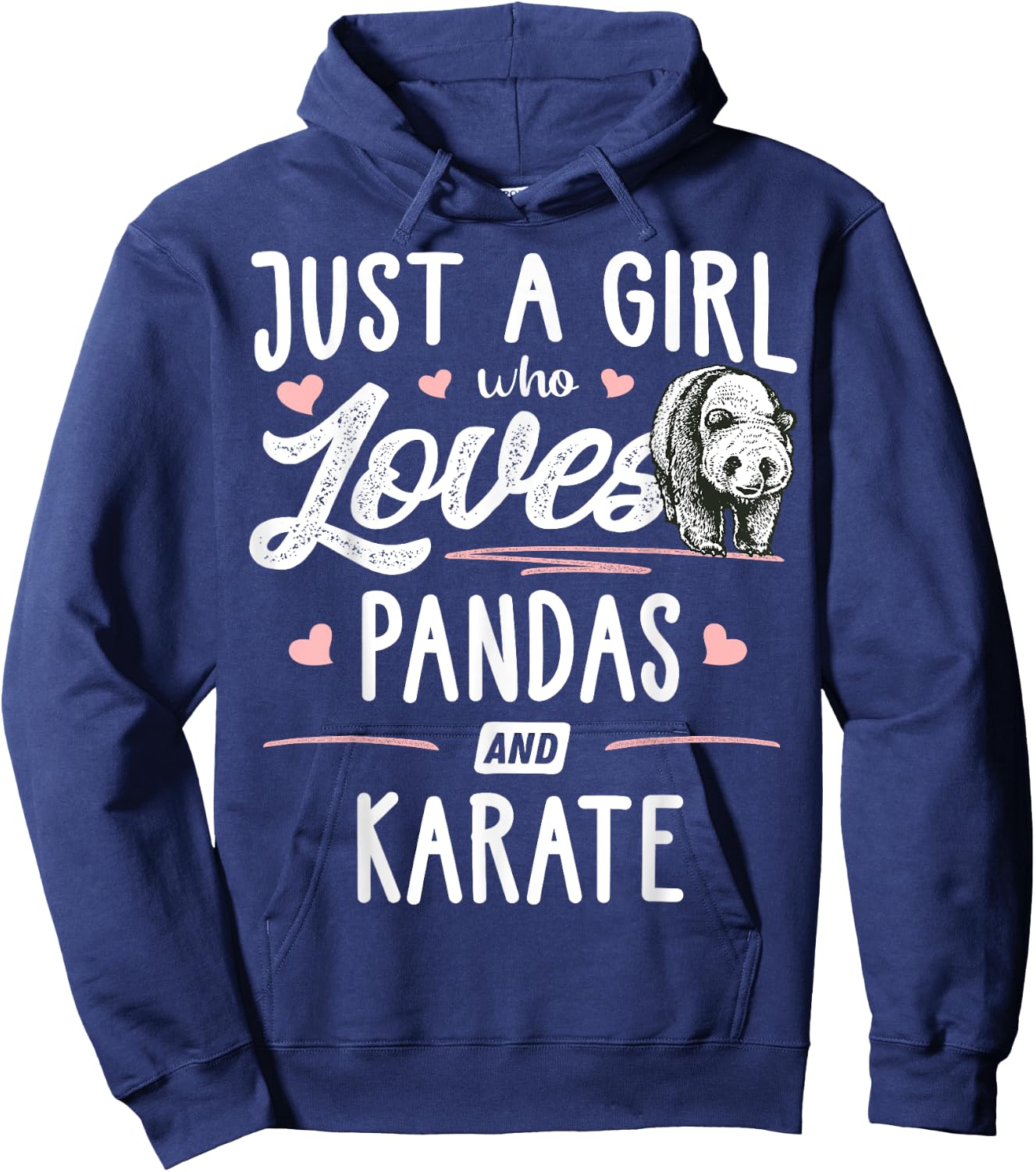 Just A Girl Who Loves Pandas And Karate Gift Women Hoodie - Hoodie | Navy