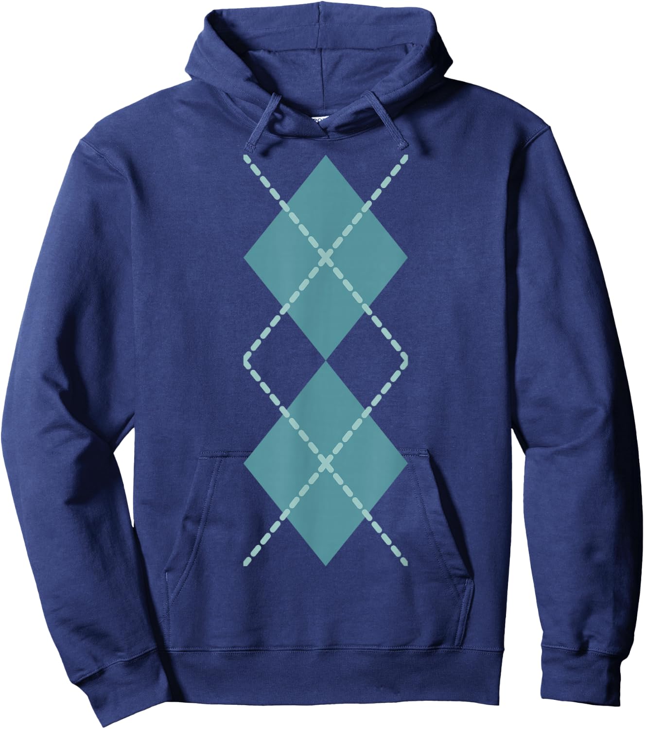Suncookiez Retro Rockabilly Turquoise Argyle - Women's Classic Fit - Black - Small Hoodie - Hoodie | Navy