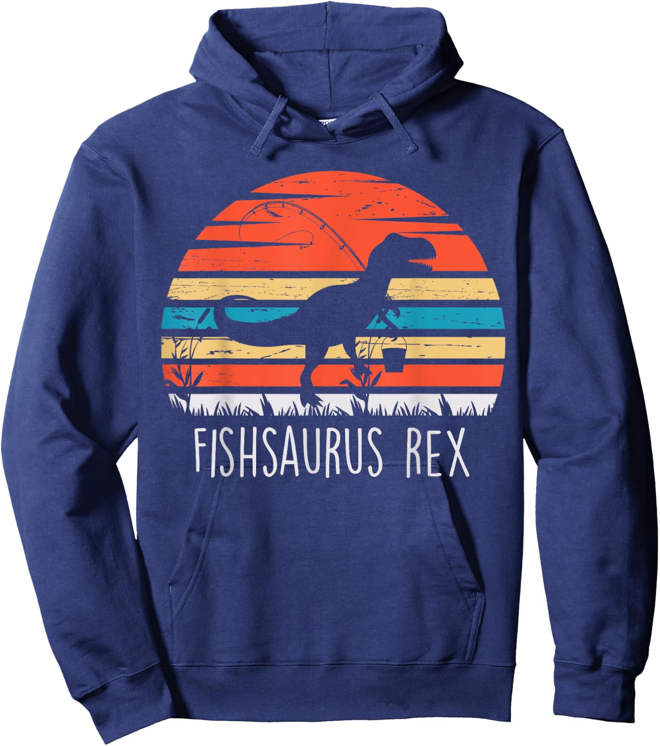 Fishing Gifts Shirt For Boys Fishsaurus T Rex Dinosaur Hoodie - Hoodie | Navy