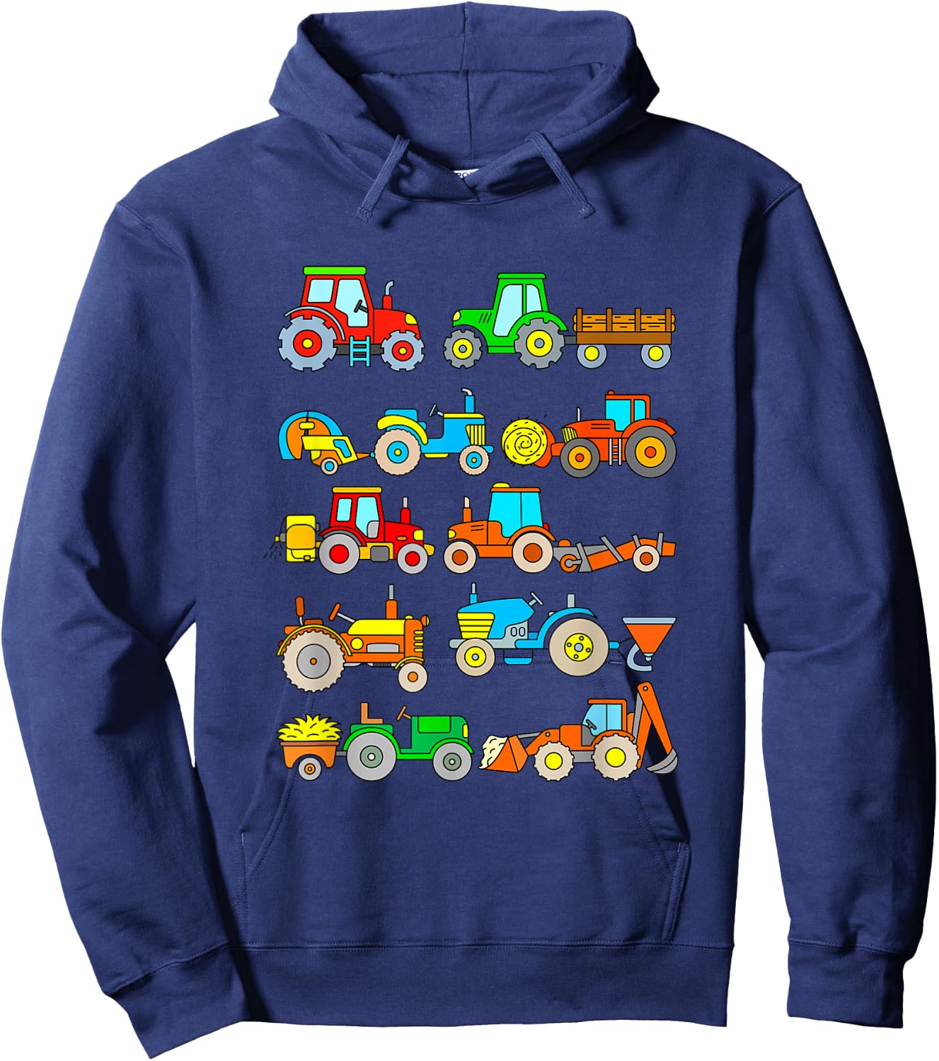 Tractor Toddler Boys Kids Farm Hoodie - Hoodie | Navy