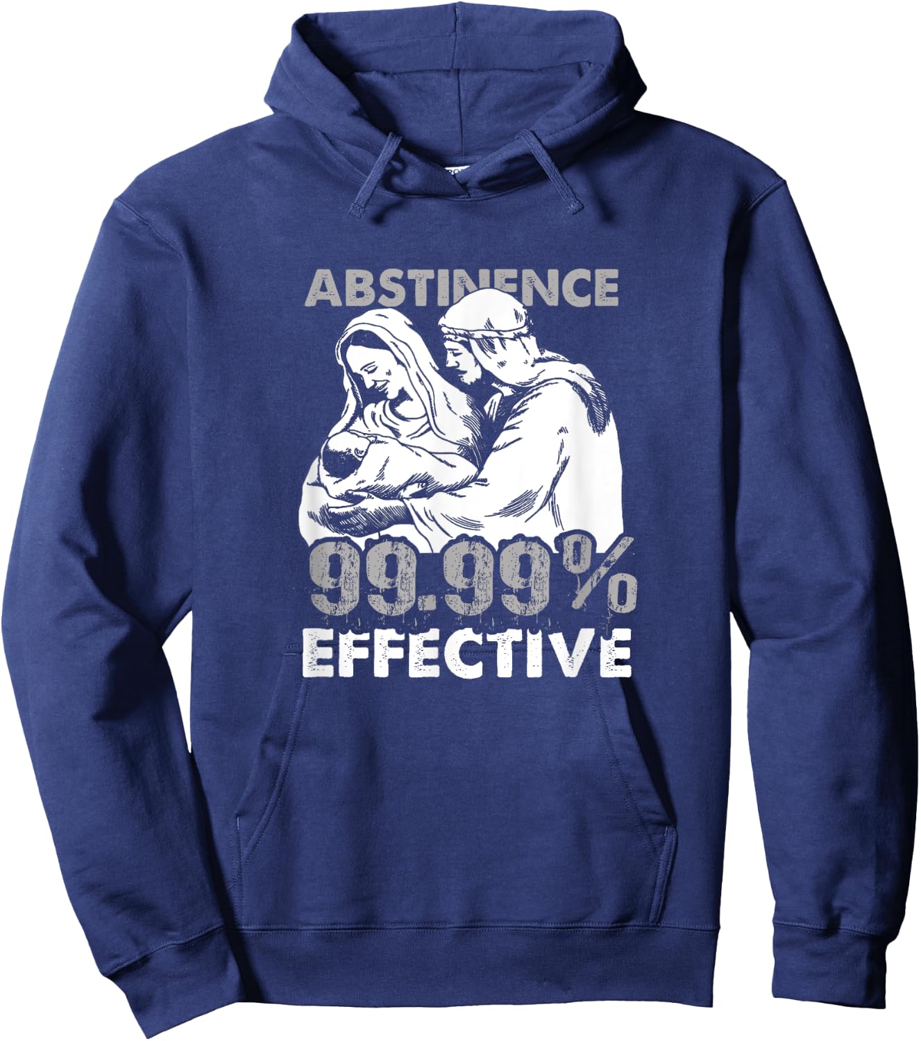 Abstinence 99.9% Effective Funny Adult Jesus Shirt Hoodie - Hoodie | Navy
