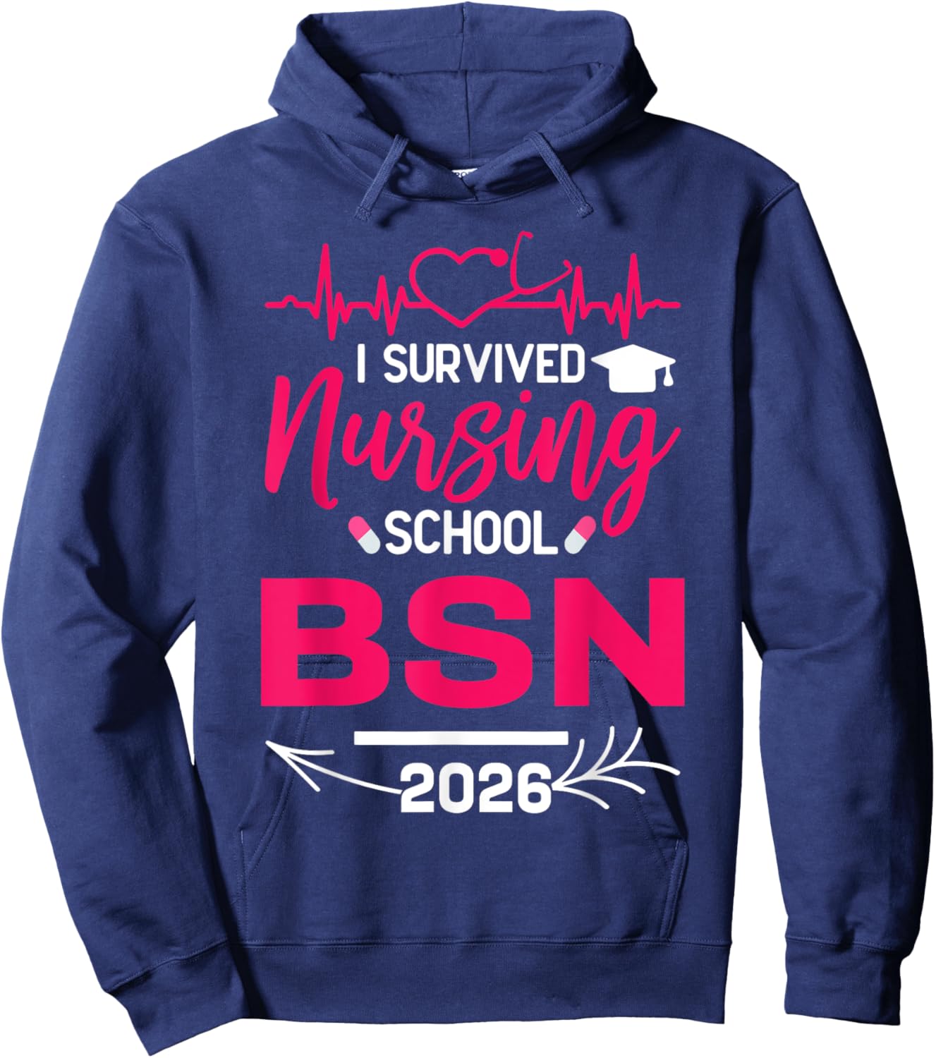 Nurse Est 2026 Rn Nursing School Graduation Graduate BSN Hoodie - Hoodie | Navy