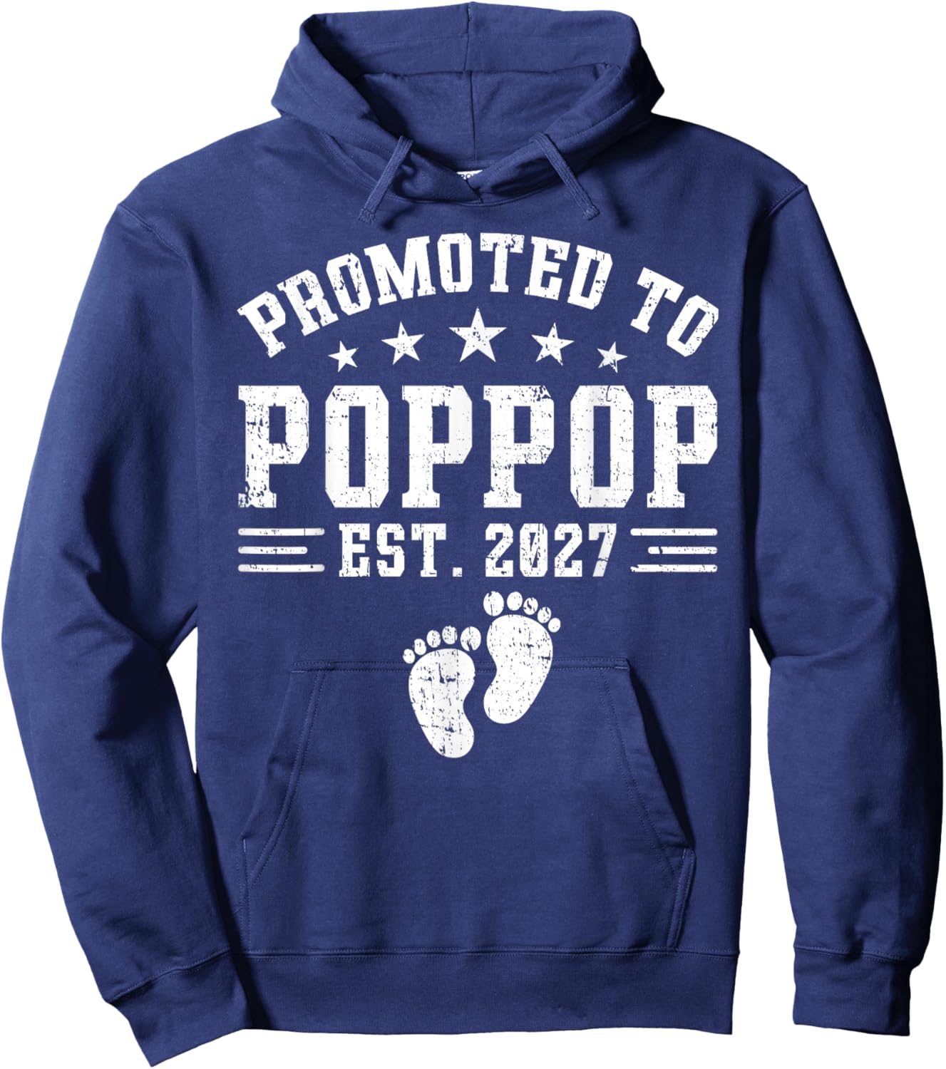 Poppop Est 2027 Promoted to Poppop Baby Announcement Hoodie - Hoodie | Navy