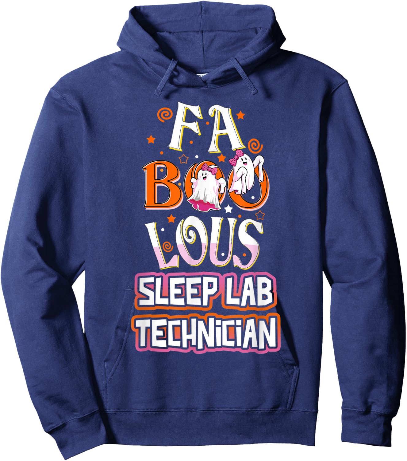 Fa BOO Lous Sleep Lab Technician Tech Cute Ghost Halloween Hoodie - Hoodie | Navy