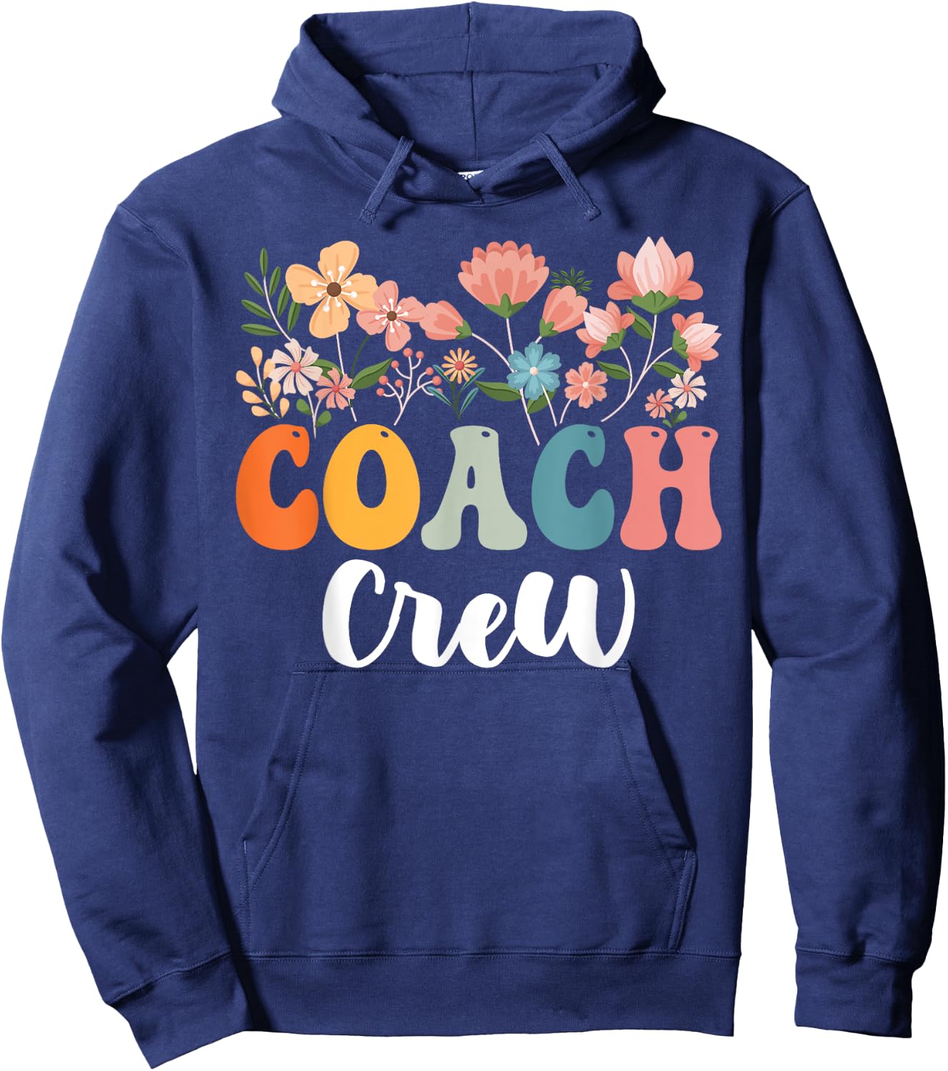 Coach Crew Team Retro Groovy Vintage First Day Of School Hoodie - Hoodie | Navy