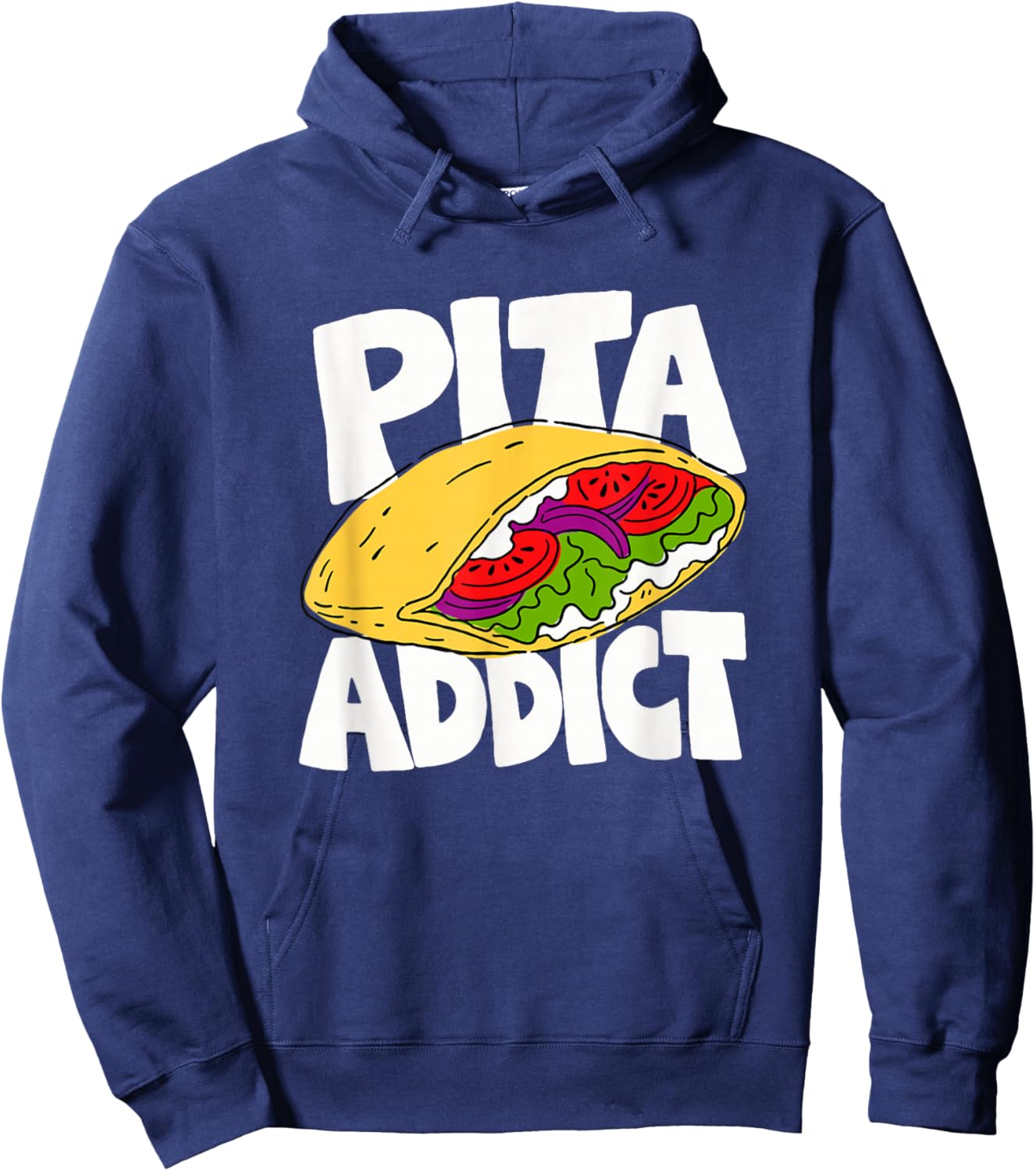 Pita Lover Retro Graphic Hoodie - Hoodie | Navy