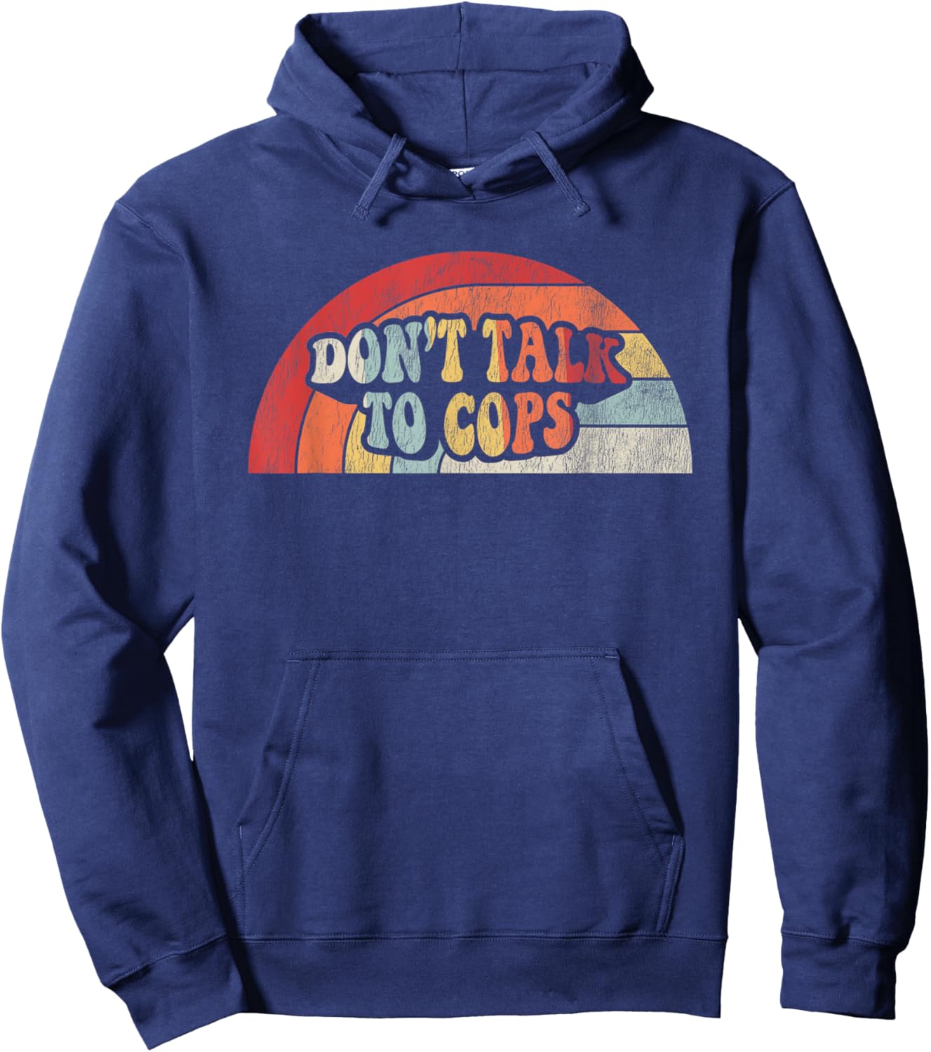 Don't Talk To Cops Vintage Graphic Hoodie - Hoodie | Navy