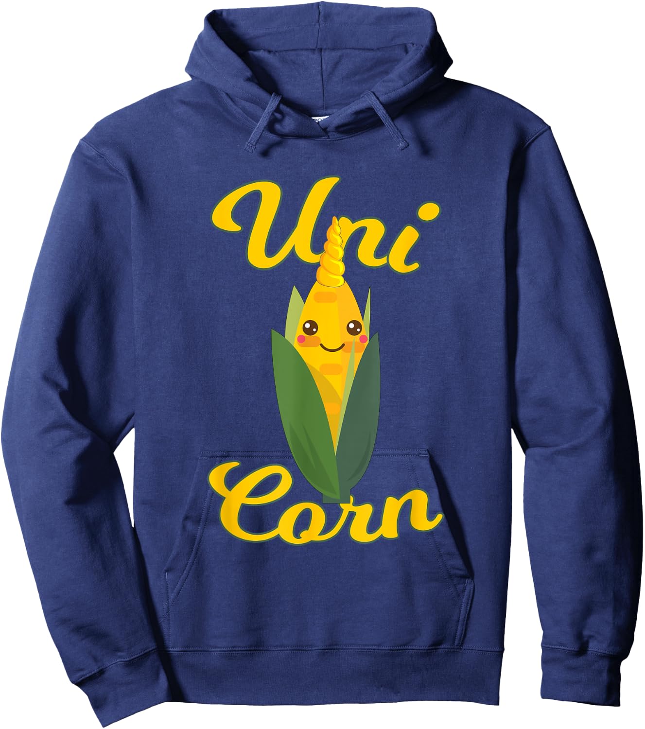 Uni Corn Cob With Horn Veggie Lover Funny Corn Gift Hoodie - Hoodie | Navy