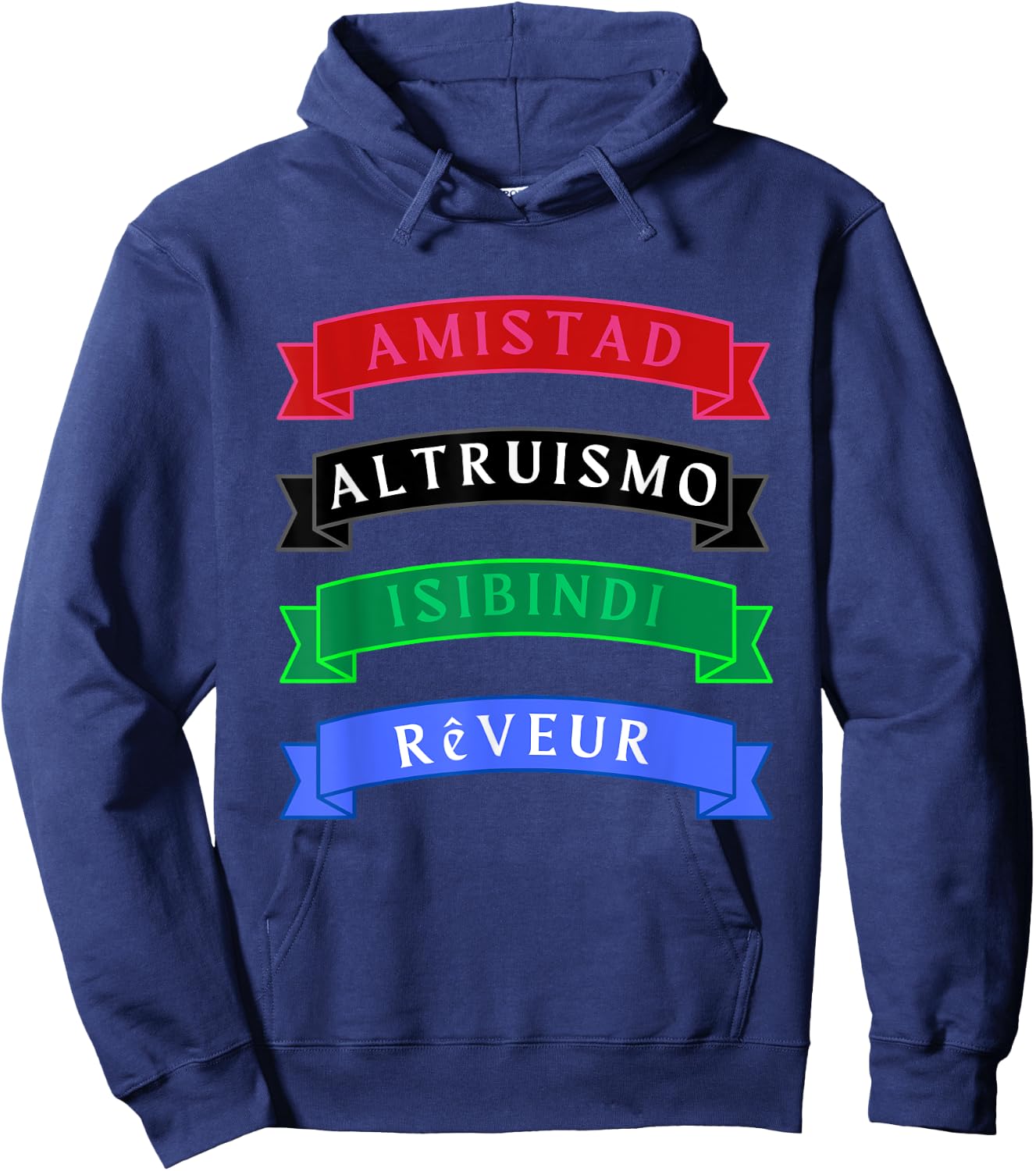AMISTAD, ISIBINDI, ALTRUISMO, REVEUR 4 Houses 1 Family Hoodie - Hoodie | Navy