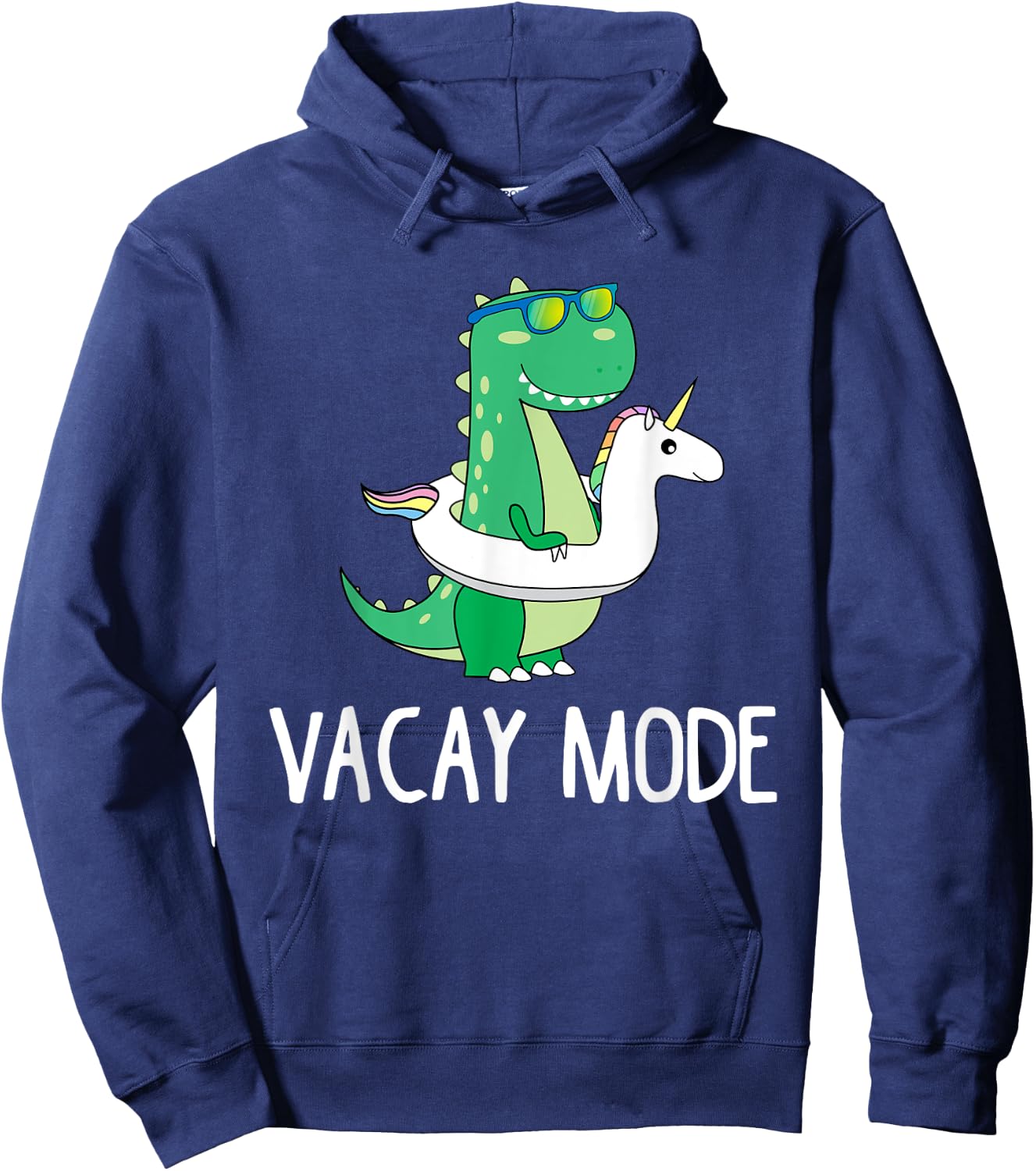 Vacay Mode Cute Dinosaur T Shirt Funny Family Vacation Gift Hoodie - Hoodie | Navy
