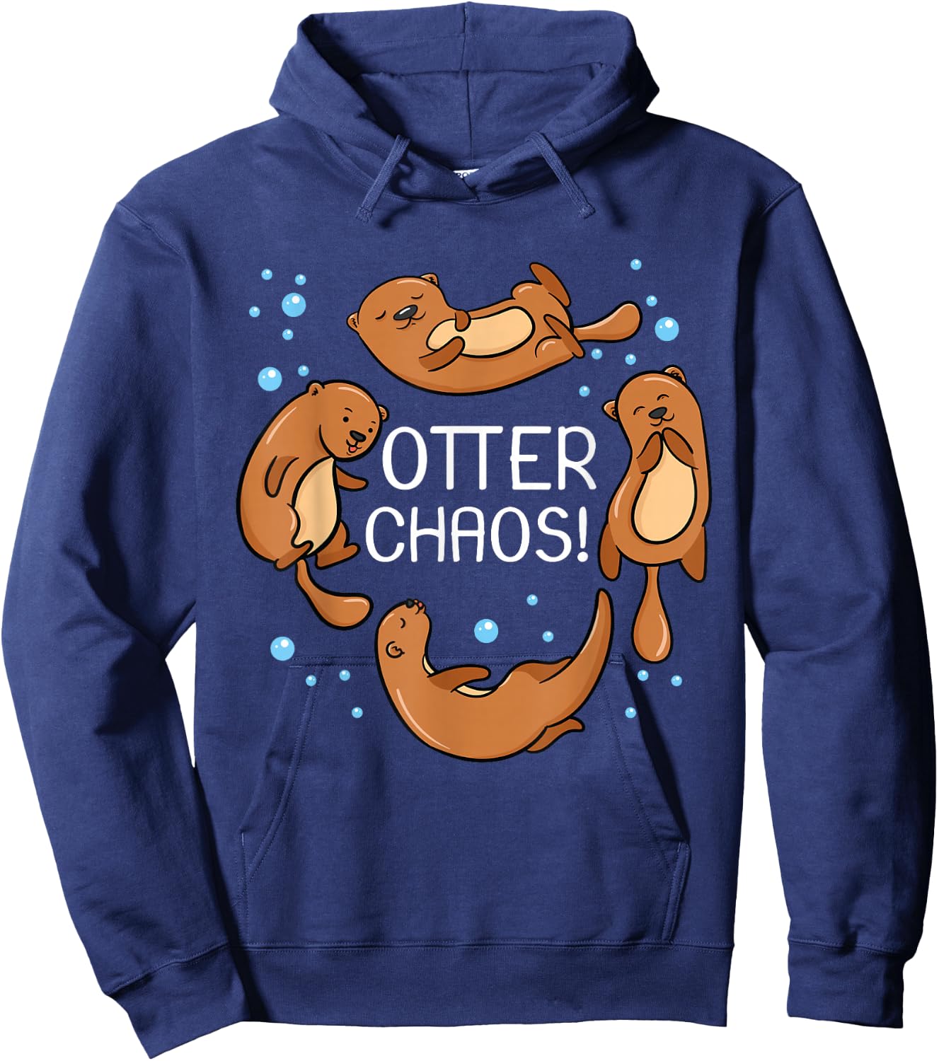 Otter Chaos For Kids Cute Sleeping Pajama Hoodie - Hoodie | Navy