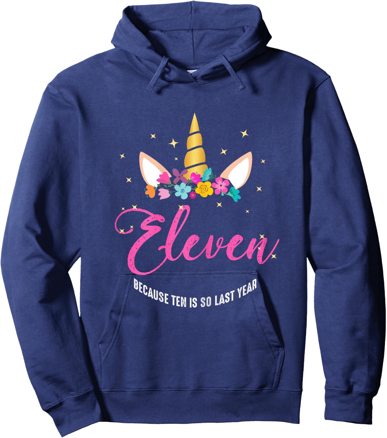 11 Years Old Birthday Girl Gifts Unicorn 11th Birthday Hoodie - Hoodie | Navy