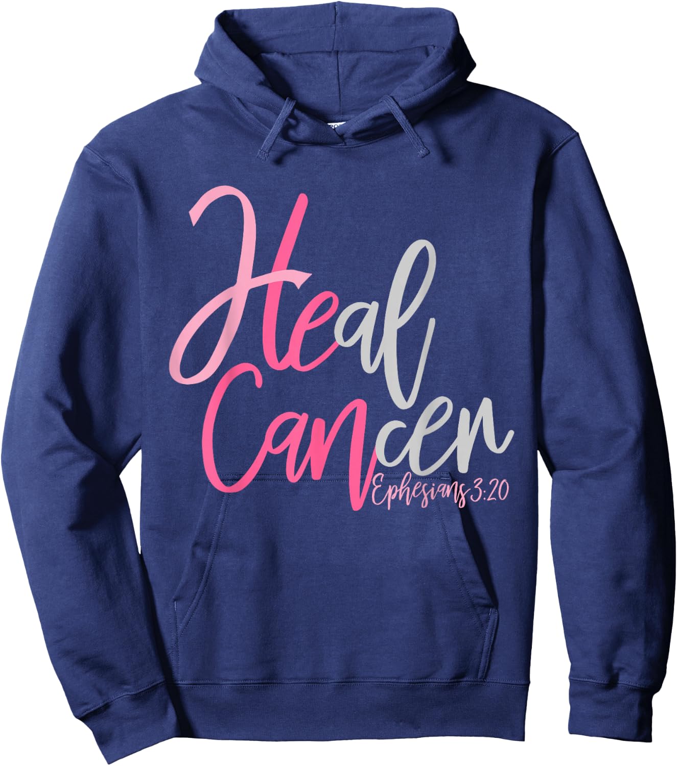 He Can Heal Cancer (Breast Cancer Awareness) Hoodie - Hoodie | Navy