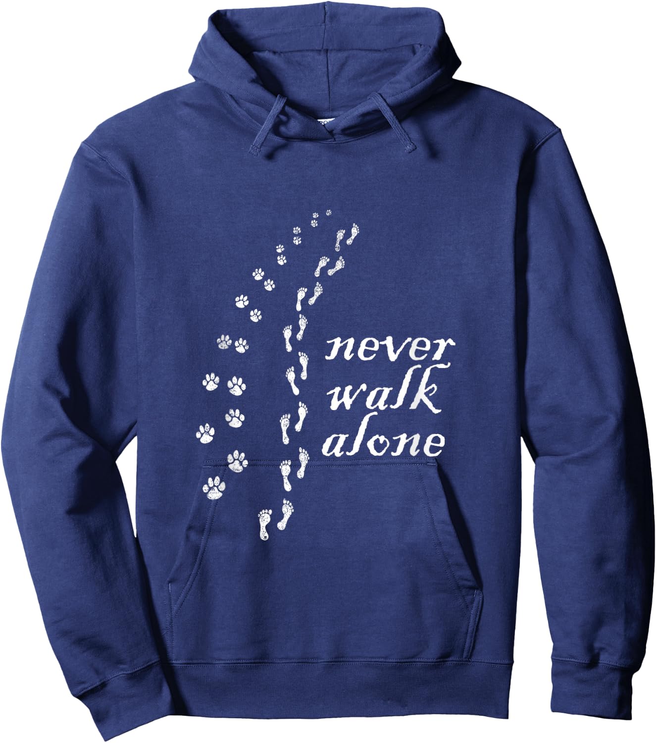 Never walk alone Dog Lovers Gift Hoodie - Hoodie | Navy