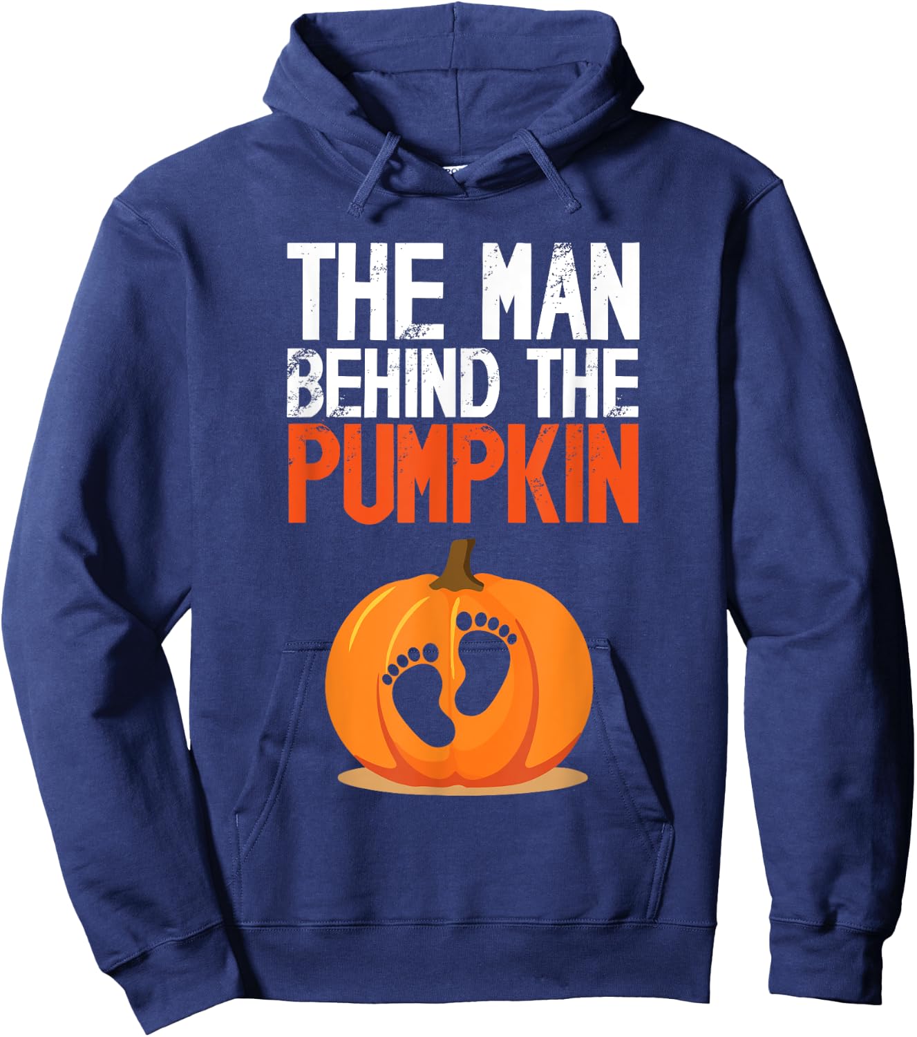 Halloween Man Behind The Pumpkin Cute Pregnancy Announcement Hoodie - Hoodie | Navy
