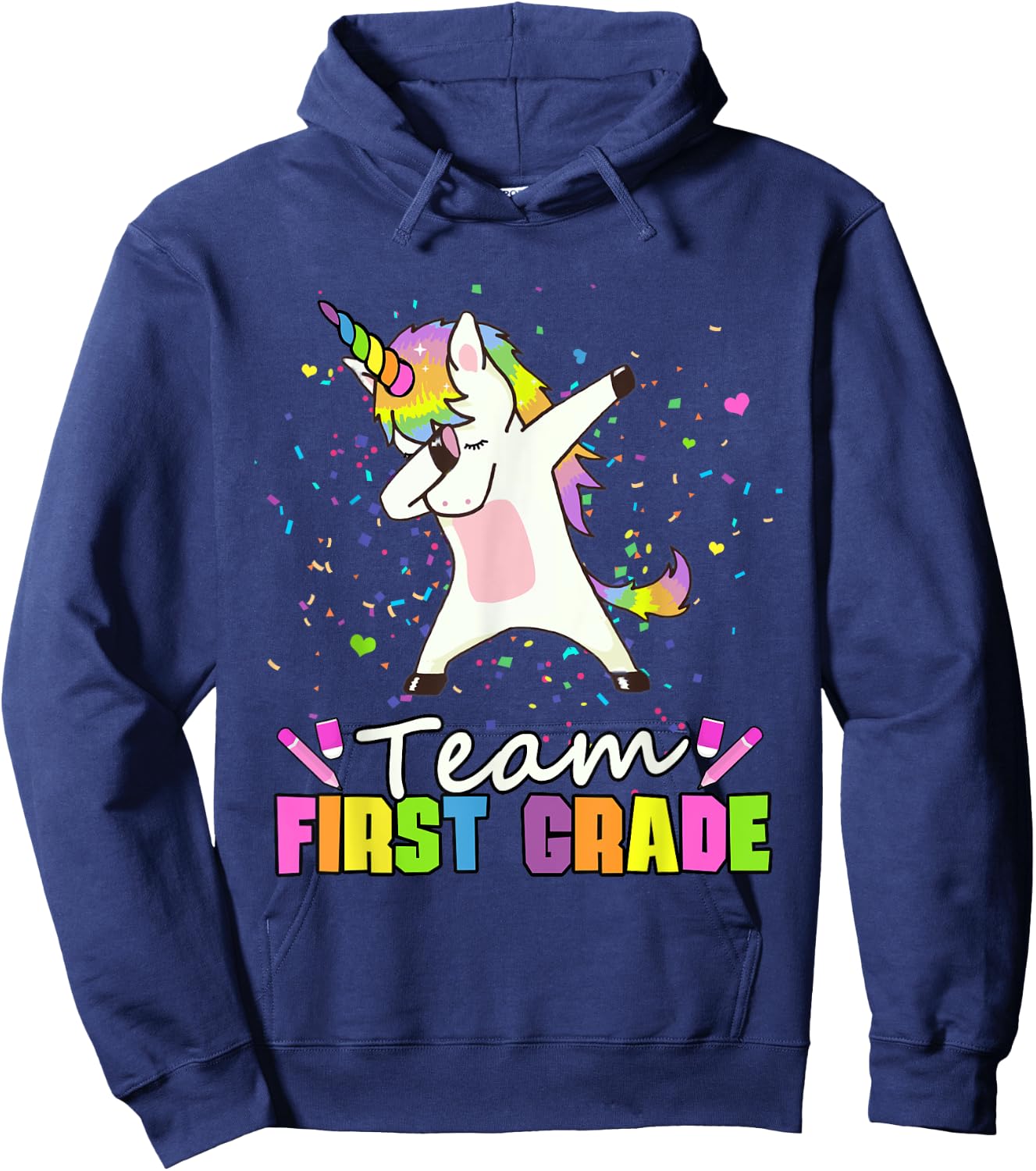 Team First Grade Unicorn 1st Grade Squad Hoodie - Hoodie | Navy