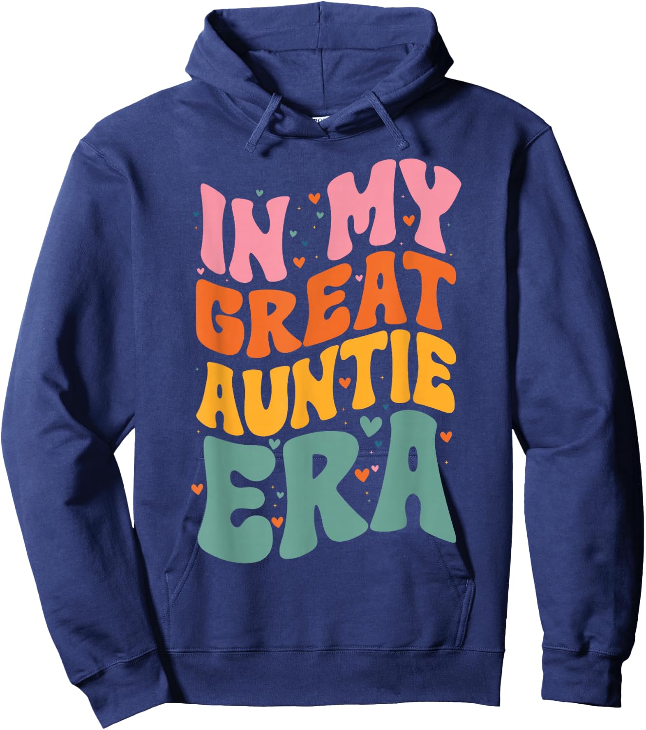 Groovy Retro Great Aunt In My Great Auntie Era Hoodie - Hoodie | Navy