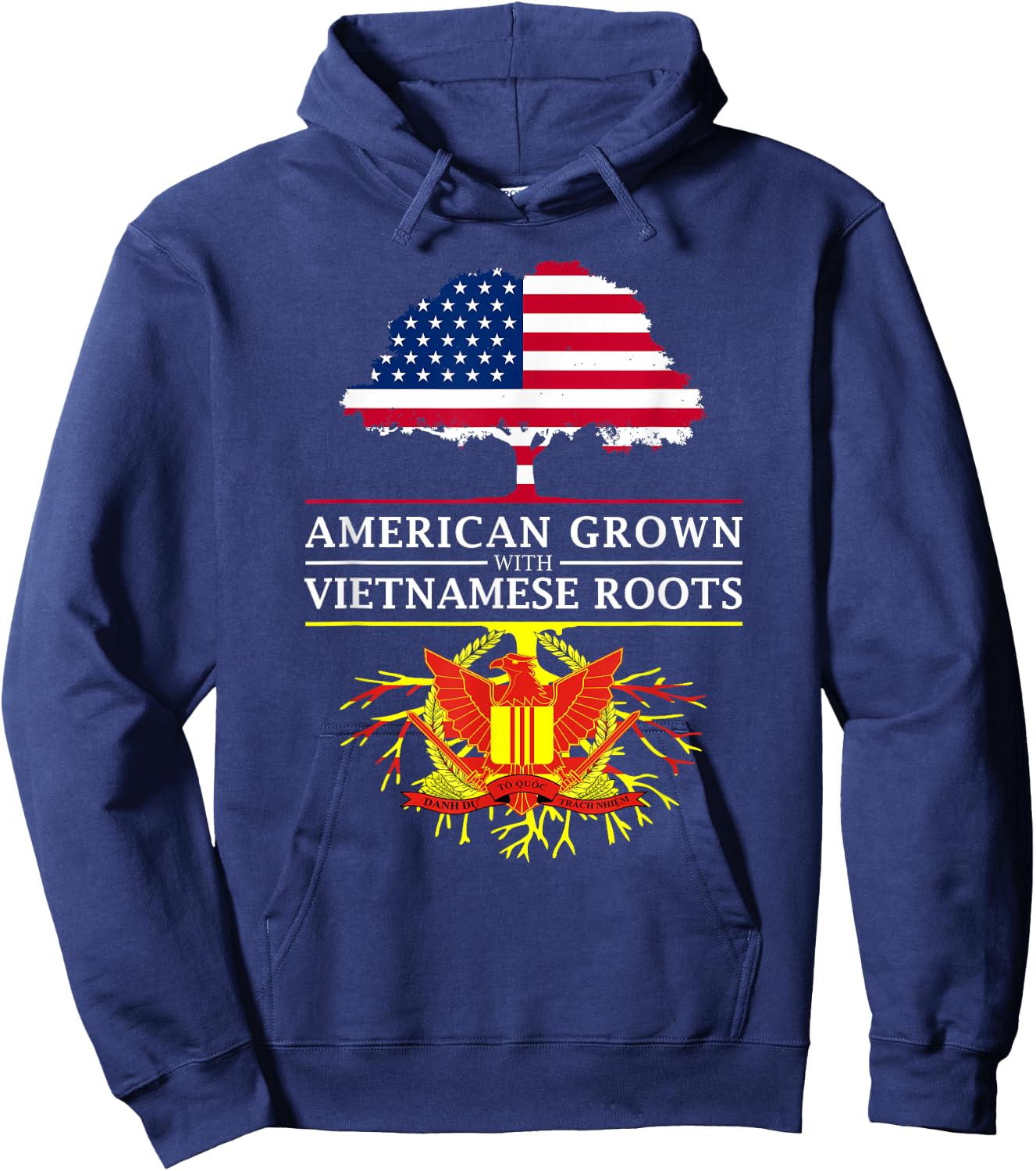 American Grown with South Vietnamese Roots - Vietnam Hoodie - Hoodie | Navy