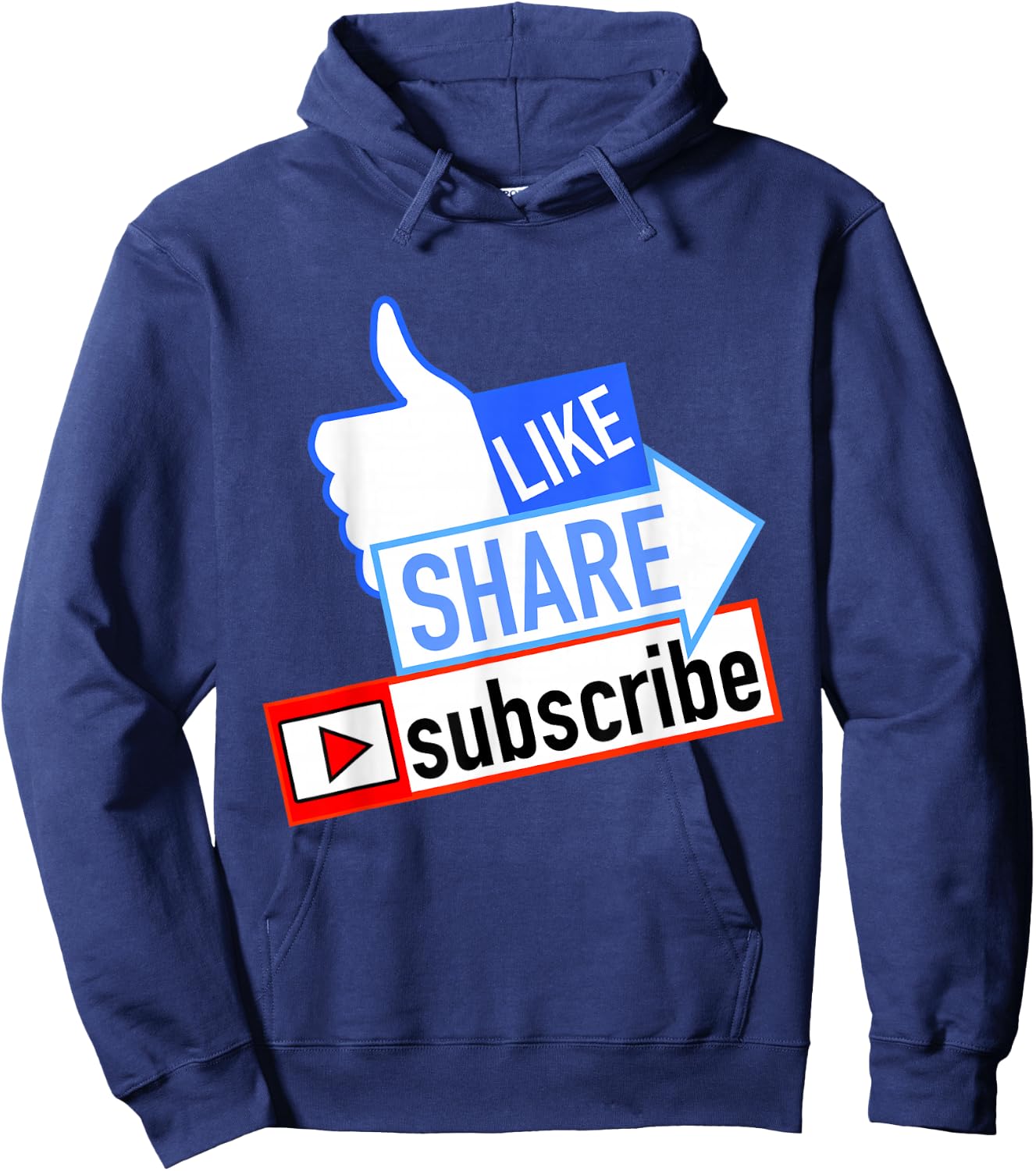 Social Media Like Share Subscribe Hoodie - Hoodie | Navy