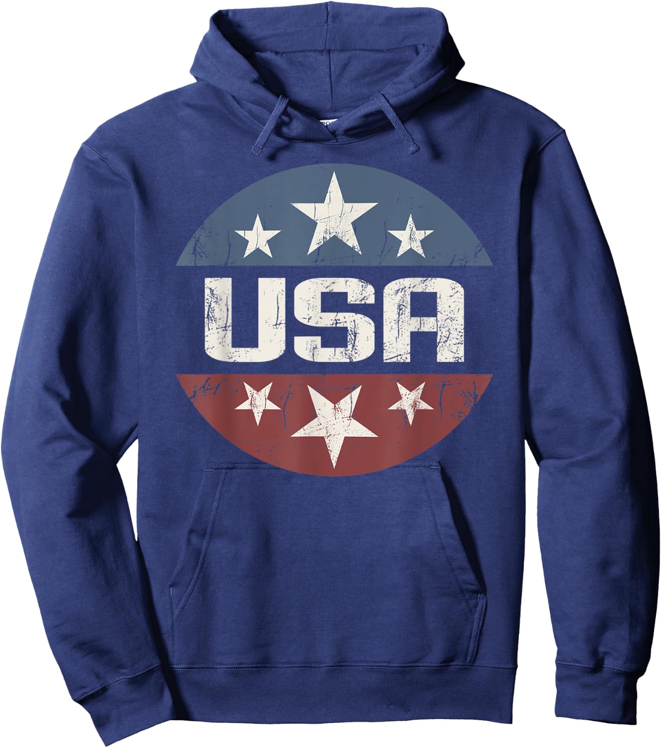 America Patriotic 4th of July Vintage Stars Logo USA Hoodie - Hoodie | Navy