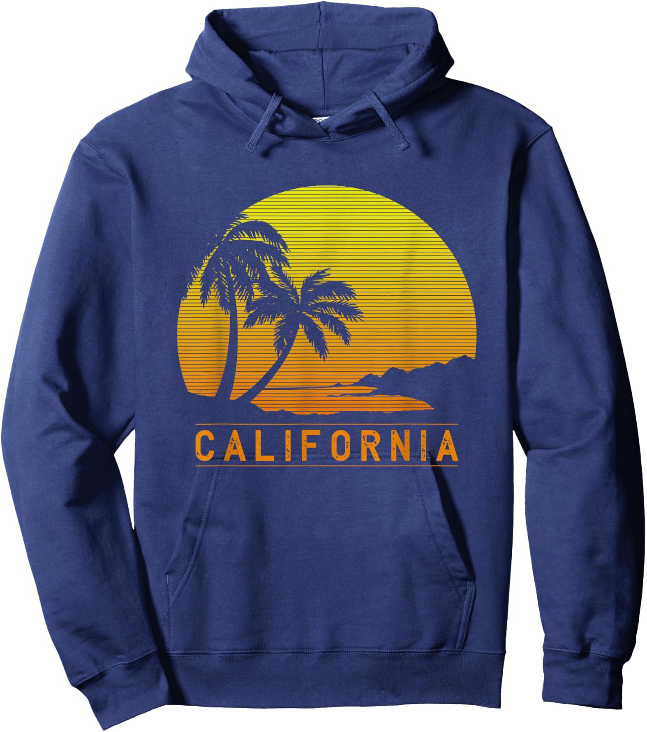 California Beach Palm Trees Summer Surf Surfer Gift Hoodie - Hoodie | Navy