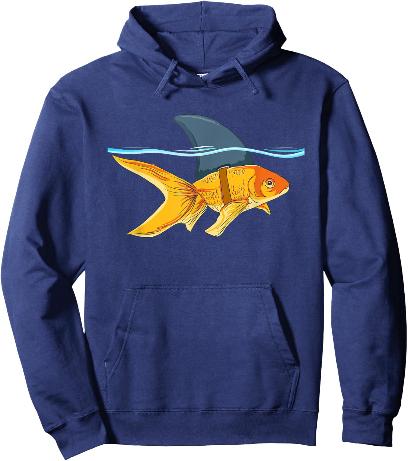 Goldfish with Fin Shark Funny Fish Hoodie - Hoodie | Navy