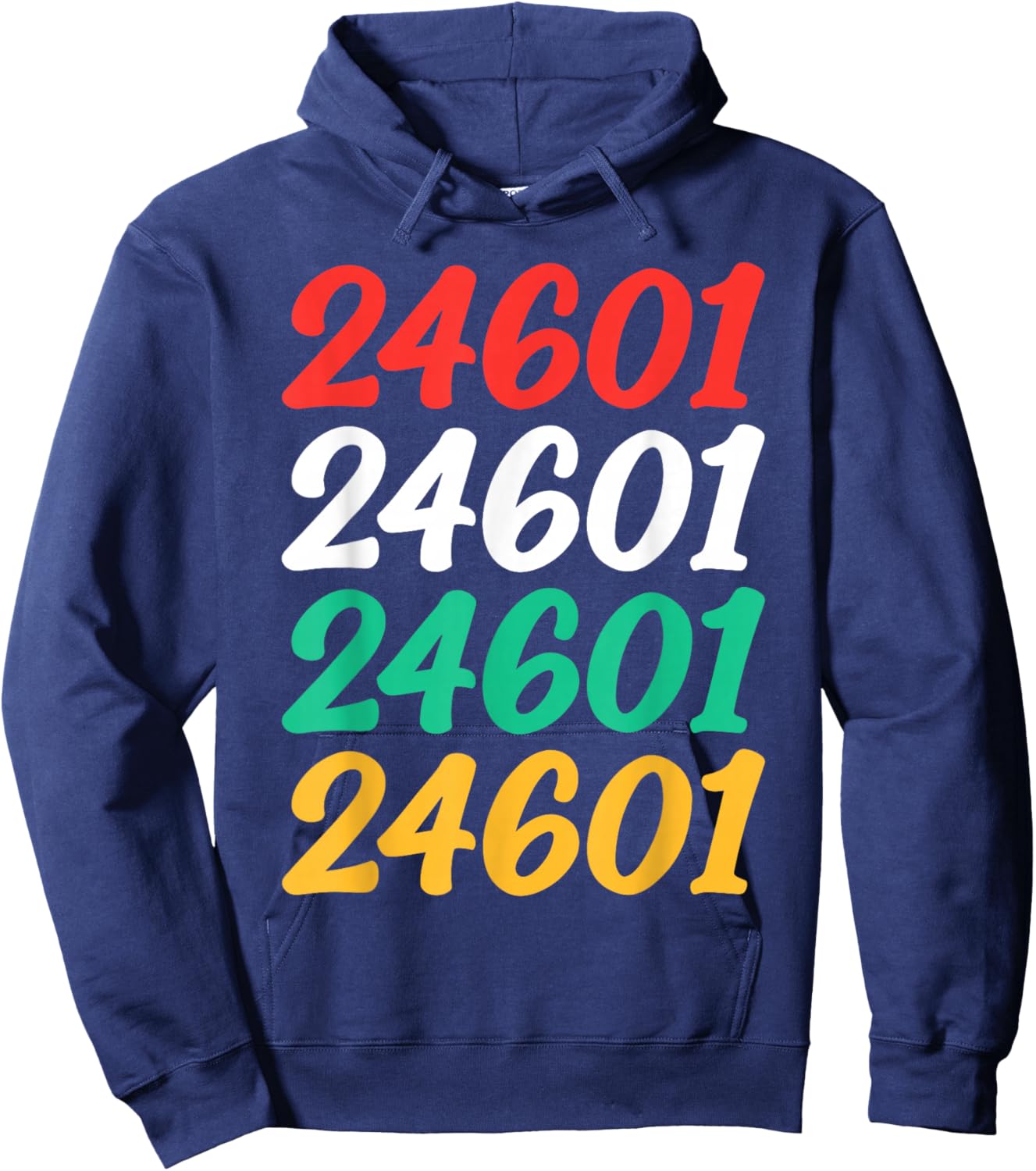 Shirt That Says 24601 Retro Zip code Zipcode 24601 Hoodie - Hoodie | Navy