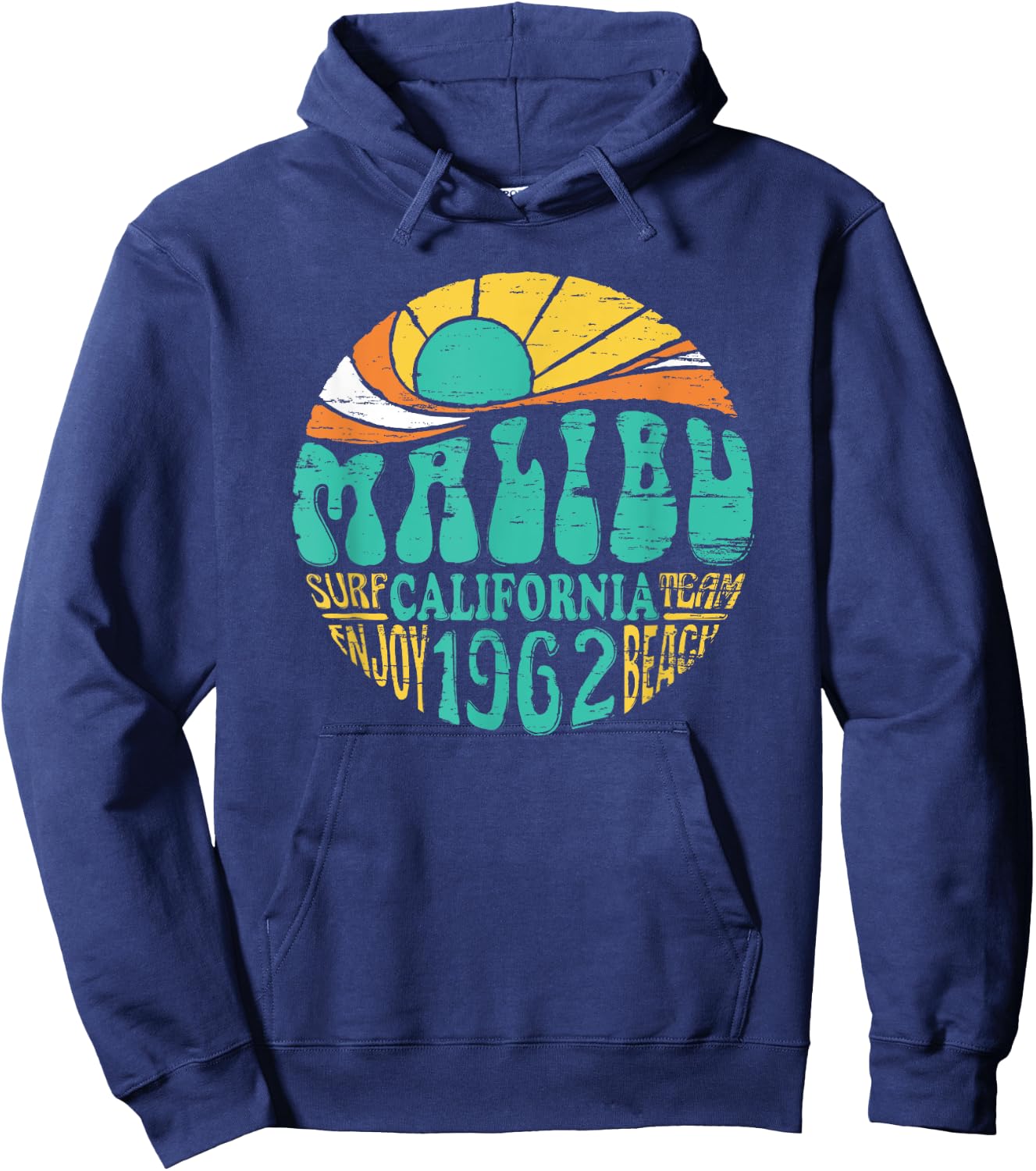 Malibu California Retro Surf Team Beach Shirt Women Kids Hoodie - Hoodie | Navy