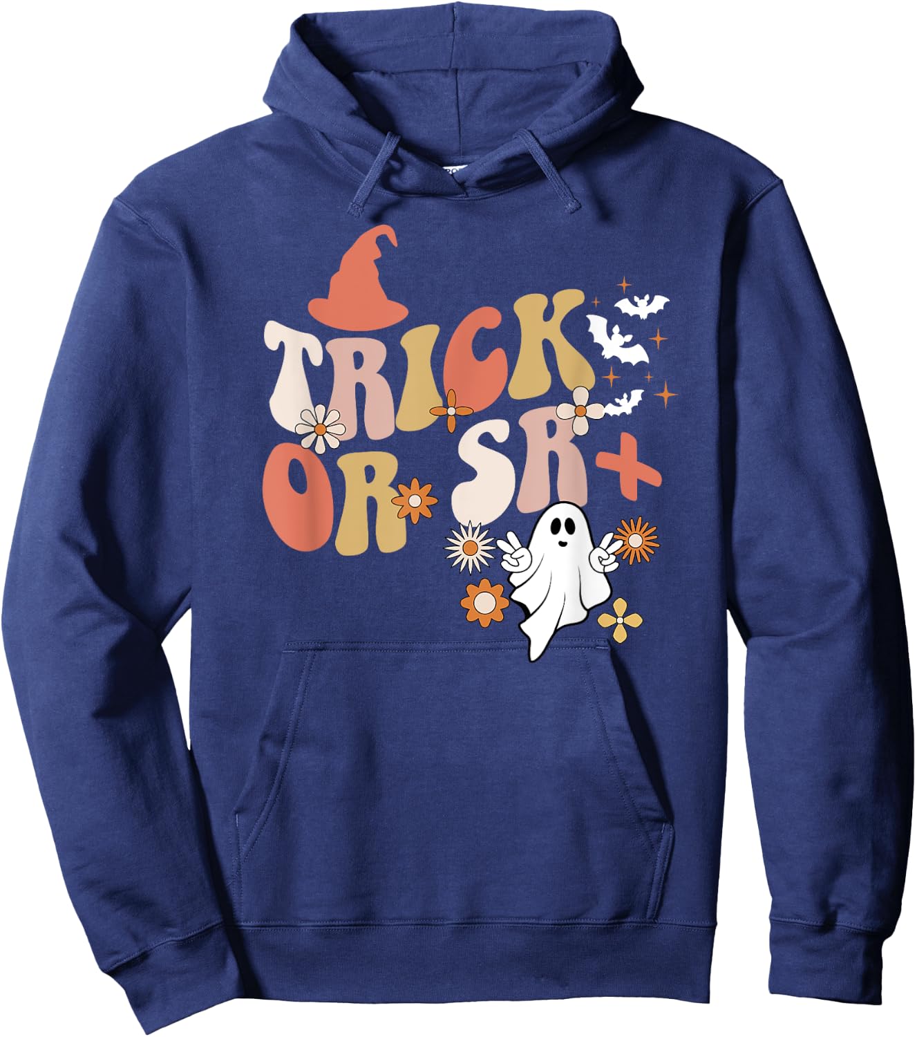 Trick Or SR+ Spooky ABA Therapist Halloween ABA Therapy Hoodie - Hoodie | Navy