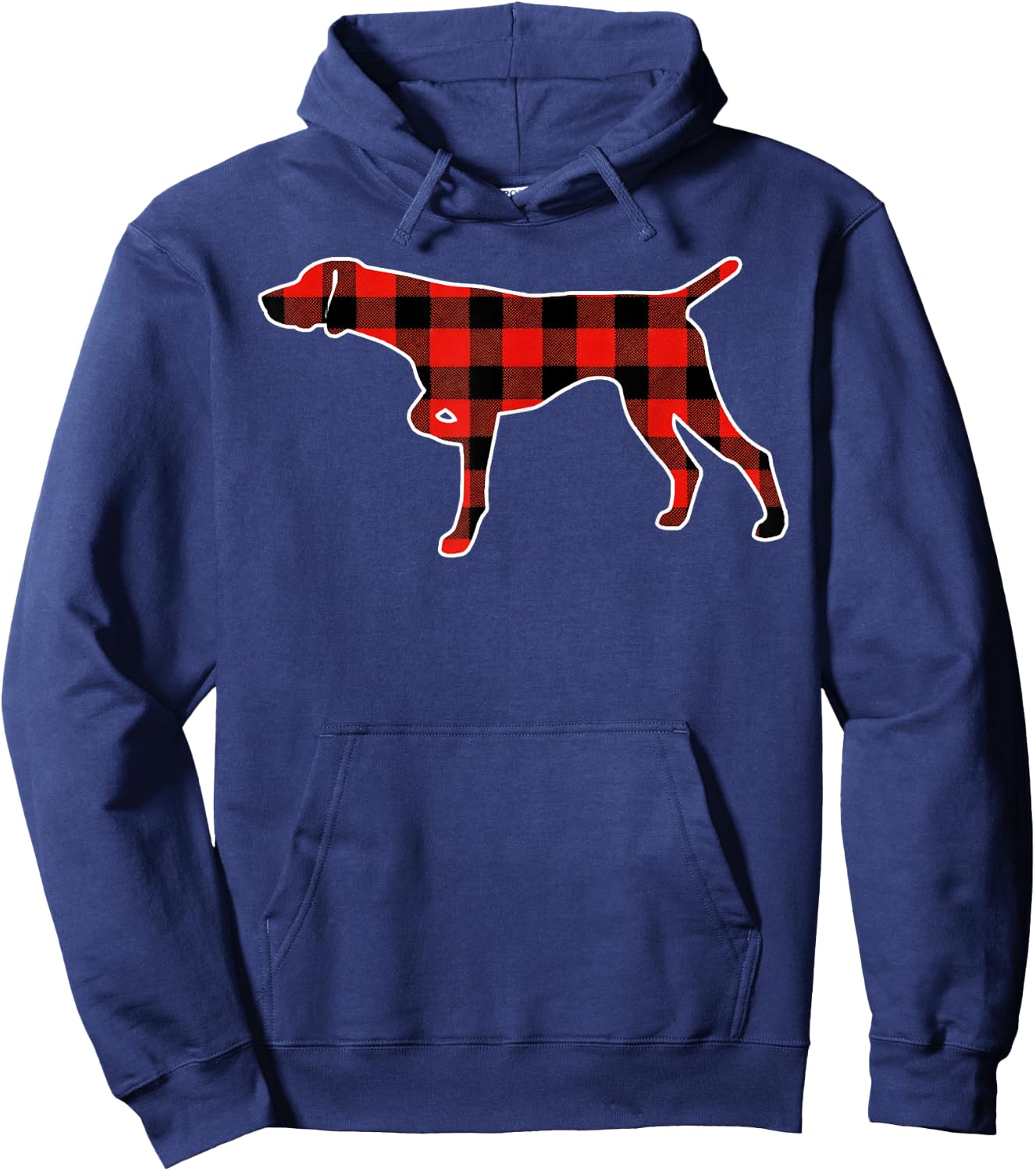 Red Buffalo Plaid Pajama GSP Christmas Dog Lover Men Women Kids Hoodie - Hoodie | Navy