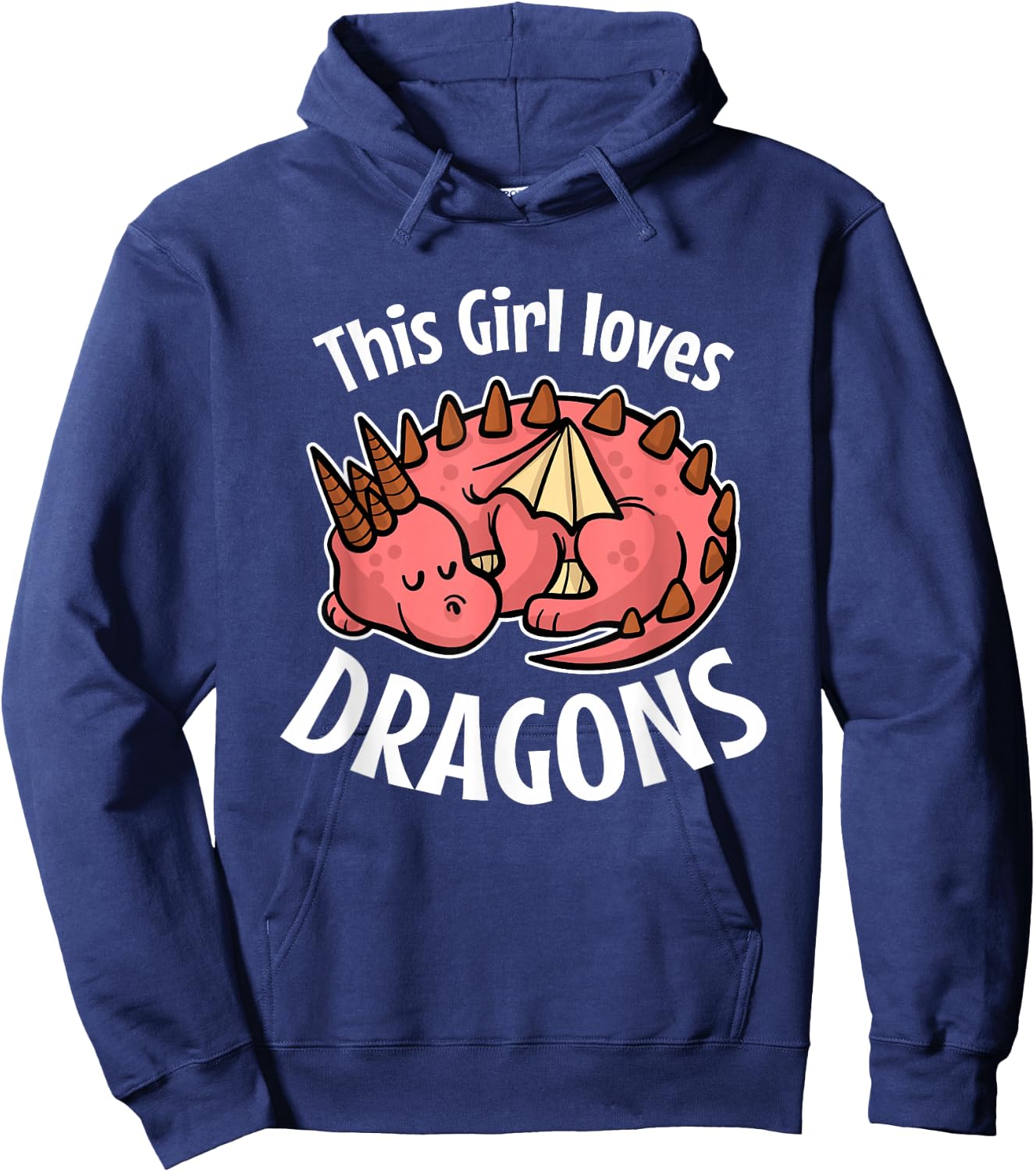 This Girl Loves Dragons Girls Women Dragon Lover Hoodie - Hoodie | Navy