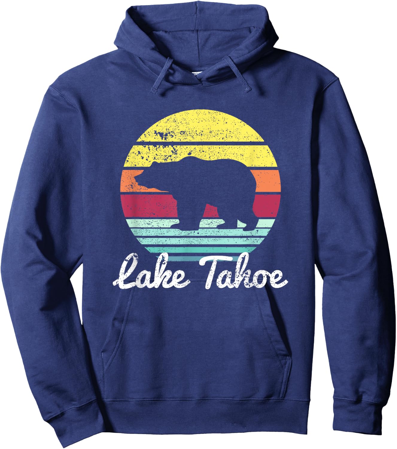 Vintage Retro Lake Tahoe California USA Bear T Shirt Hoodie - Hoodie | Navy
