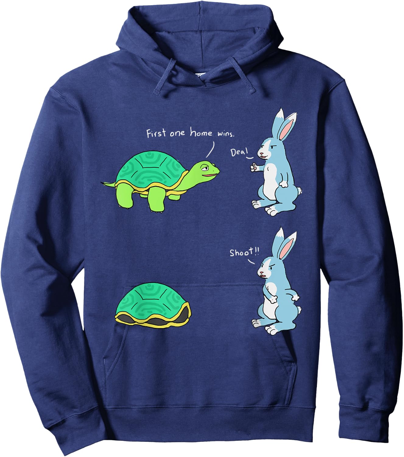 Tortoise Beats The Hare First One Home Wins Hoodie - Hoodie | Navy