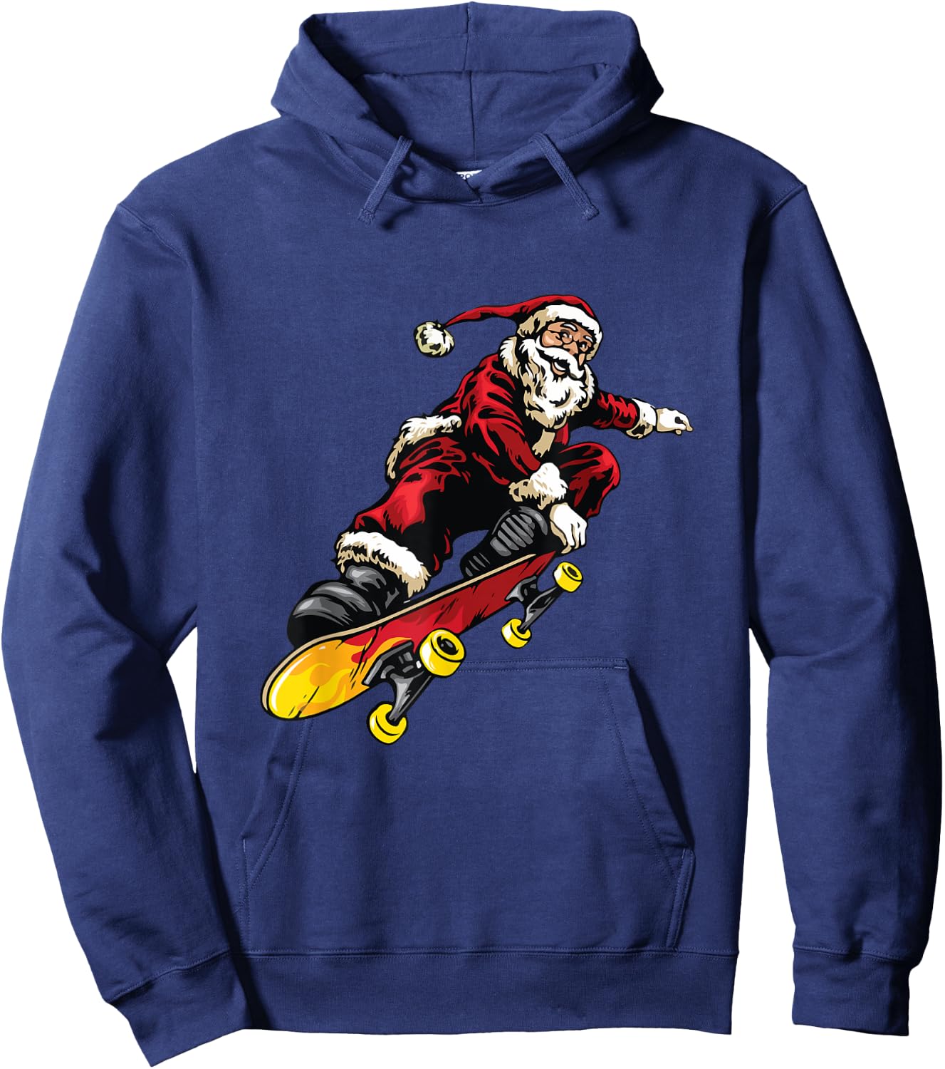 Santa Claus On Skateboard Funny Christmas Xmas Hoodie - Hoodie | Navy