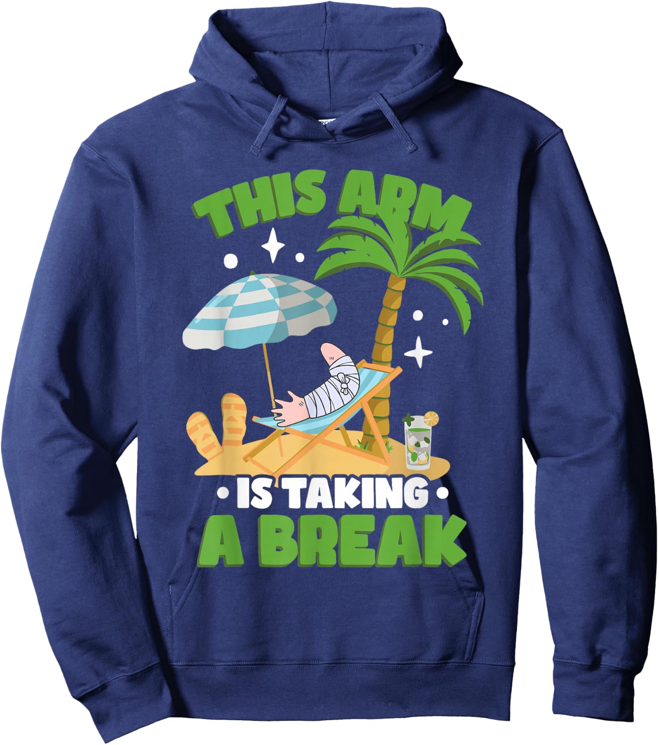 This Arm Is Taking A Break | Funny Broken Arm Hoodie - Hoodie | Navy