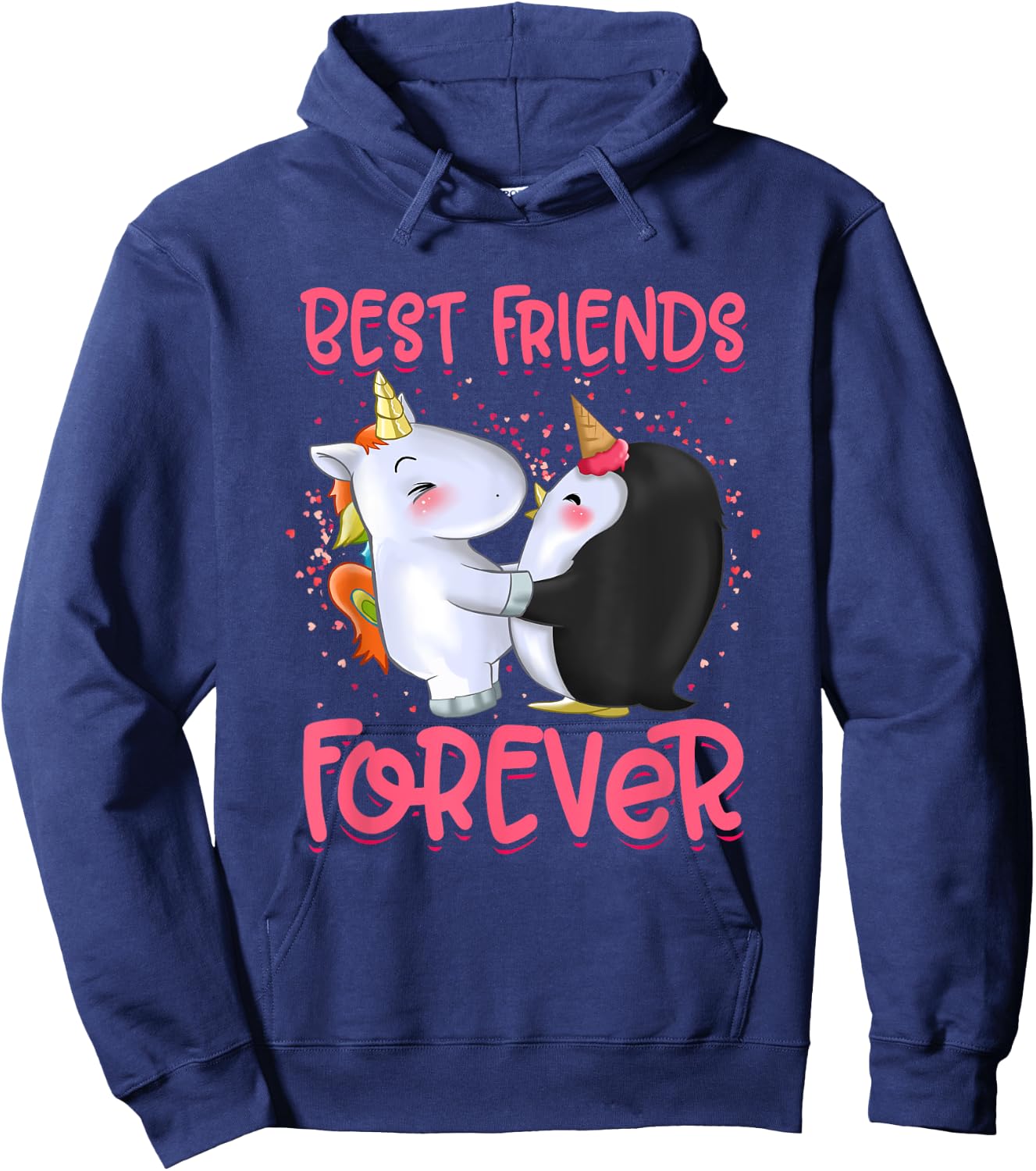 Girls Unicorn Clothes Dress Penguin Outfit Stuff Gift BFF Hoodie - Hoodie | Navy