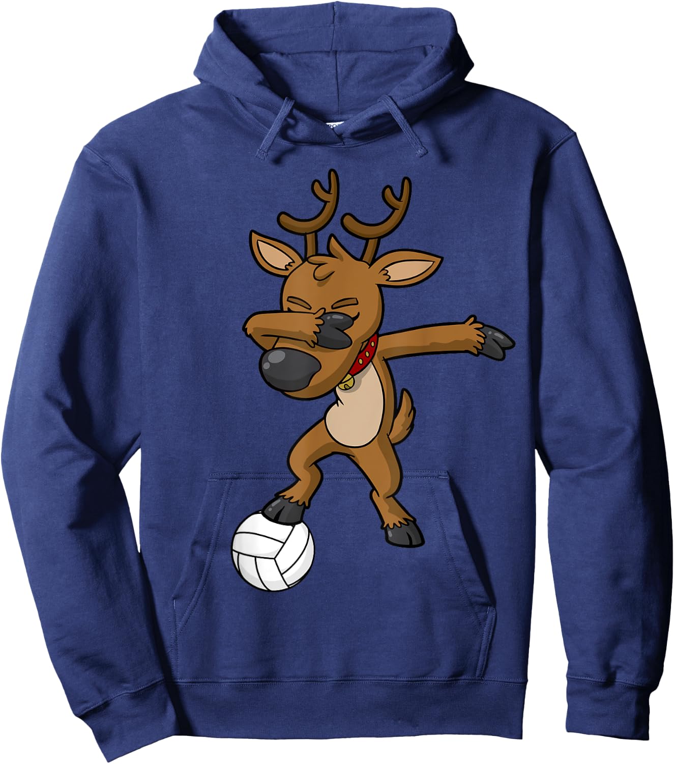 Volleyball Dabbing Reindeer Christmas Hoodie - Hoodie | Navy
