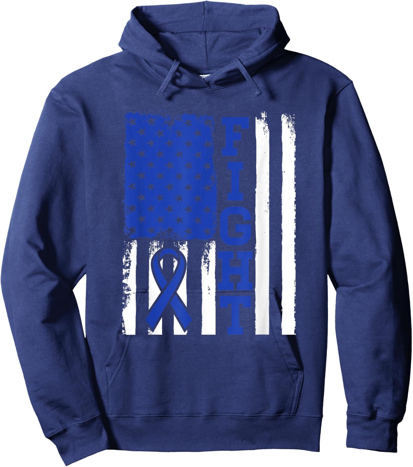 Fight Flag - Colon Cancer Shirt For Colon Cancer Fighter Hoodie - Hoodie | Navy