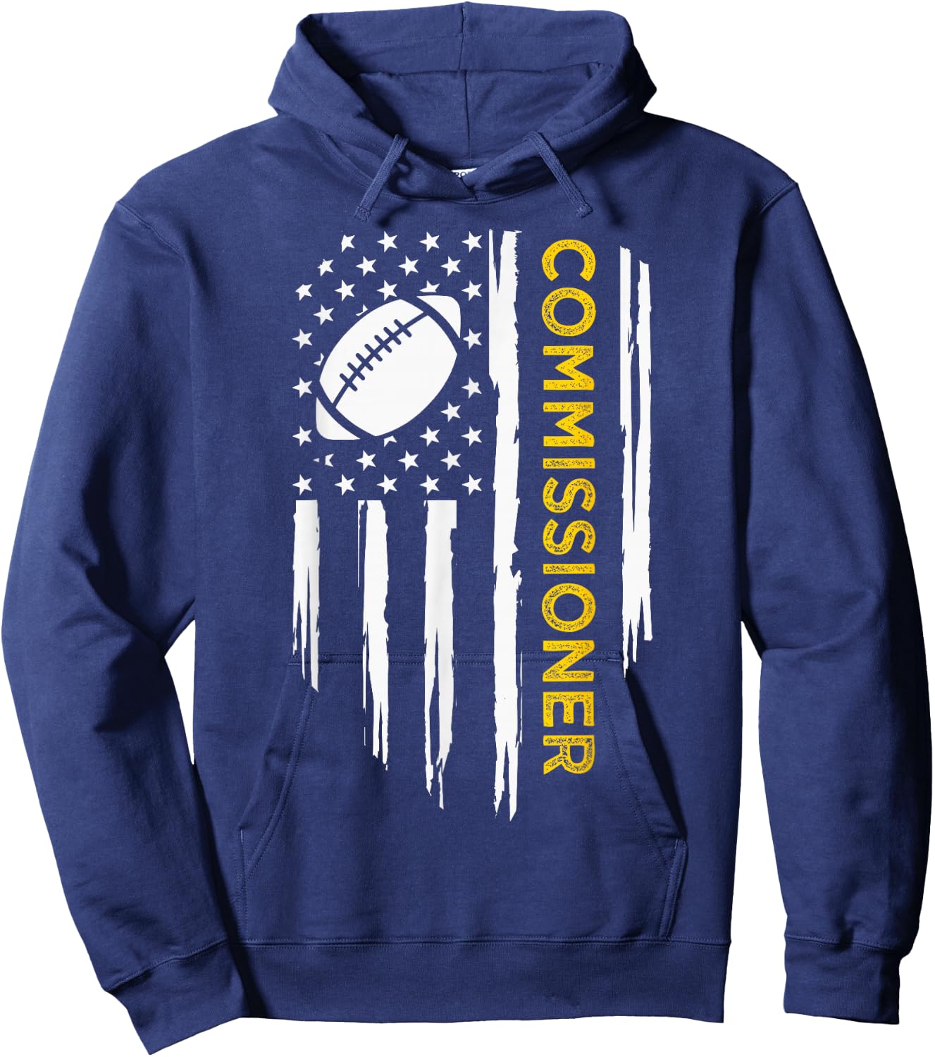 Commissioner Fantasy Football - American Commish Flag Hoodie - Hoodie | Navy
