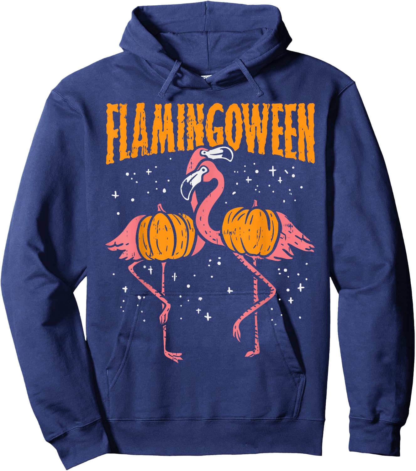 Flamingoween Pumpkin Flamingos Funny Bird Halloween Costume Hoodie - Hoodie | Navy