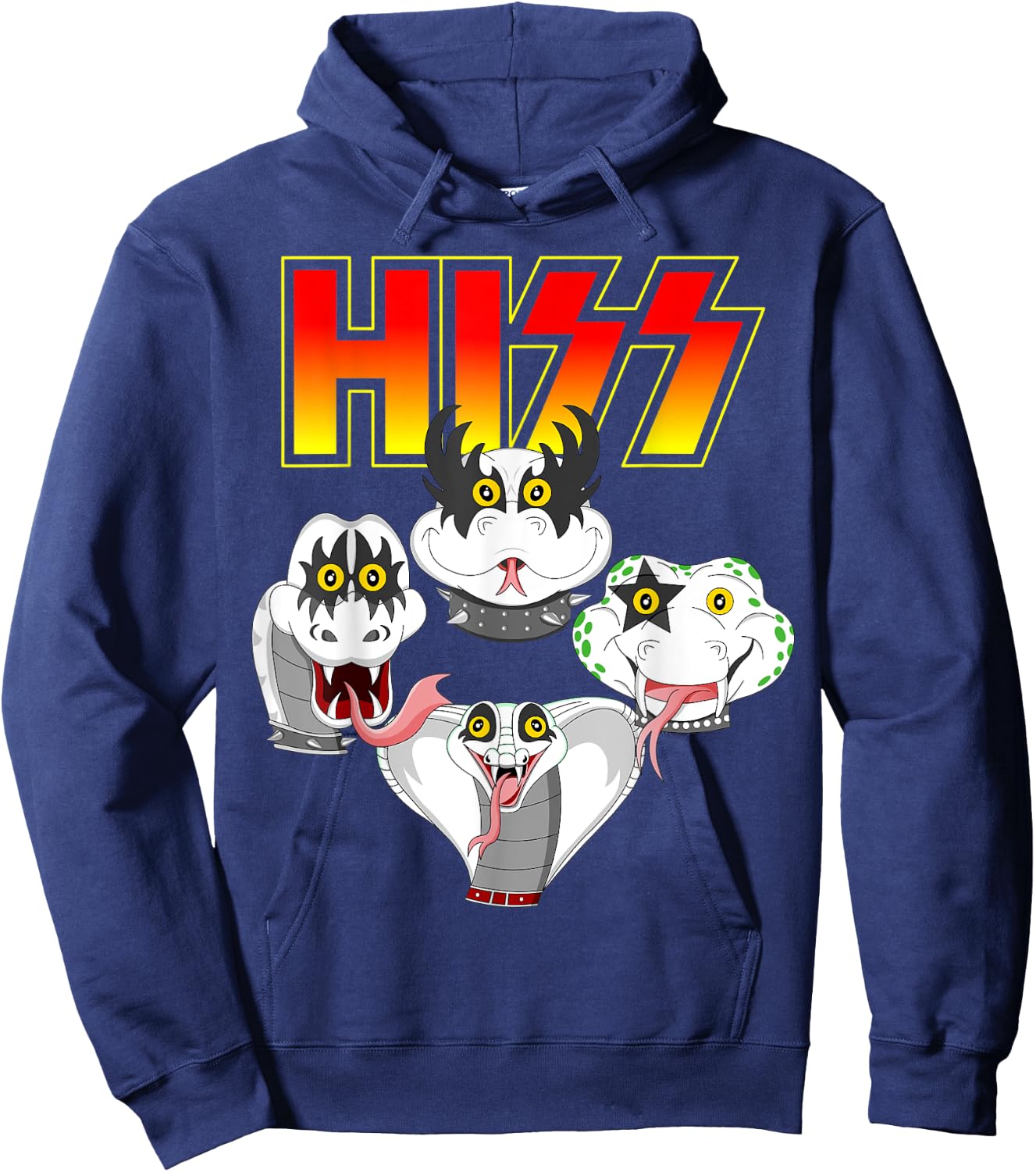 Hiss Cute Funny Snake Lover Rock And Roll Band Gift Hoodie - Hoodie | Navy