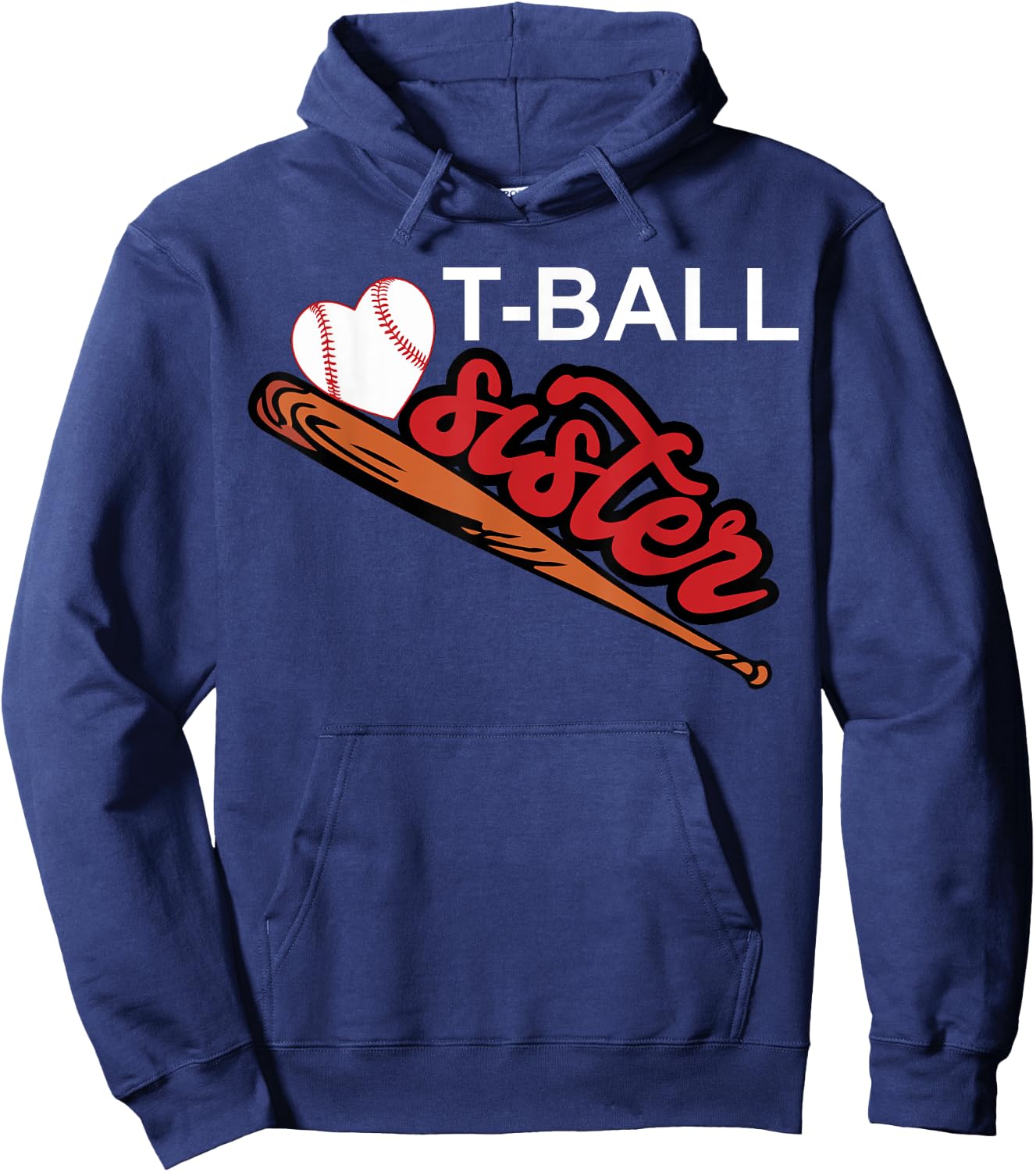 T-ball Sister Shirt | Cute Female Sibling Player Gift Hoodie - Hoodie | Navy
