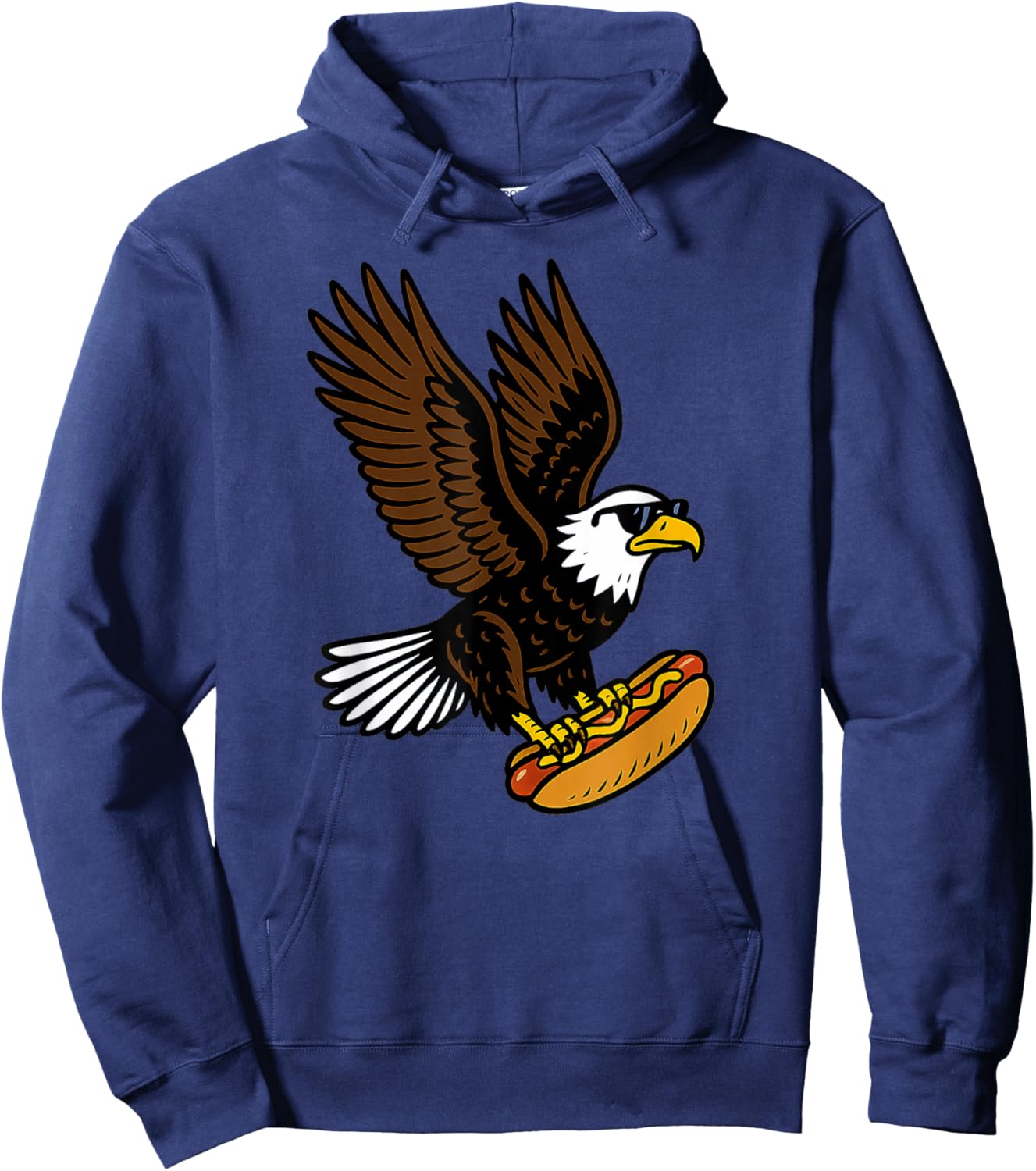 Hot Dogs USA Eagle 4th of July America Cool Rizz Kids Summer Hoodie - Hoodie | Navy