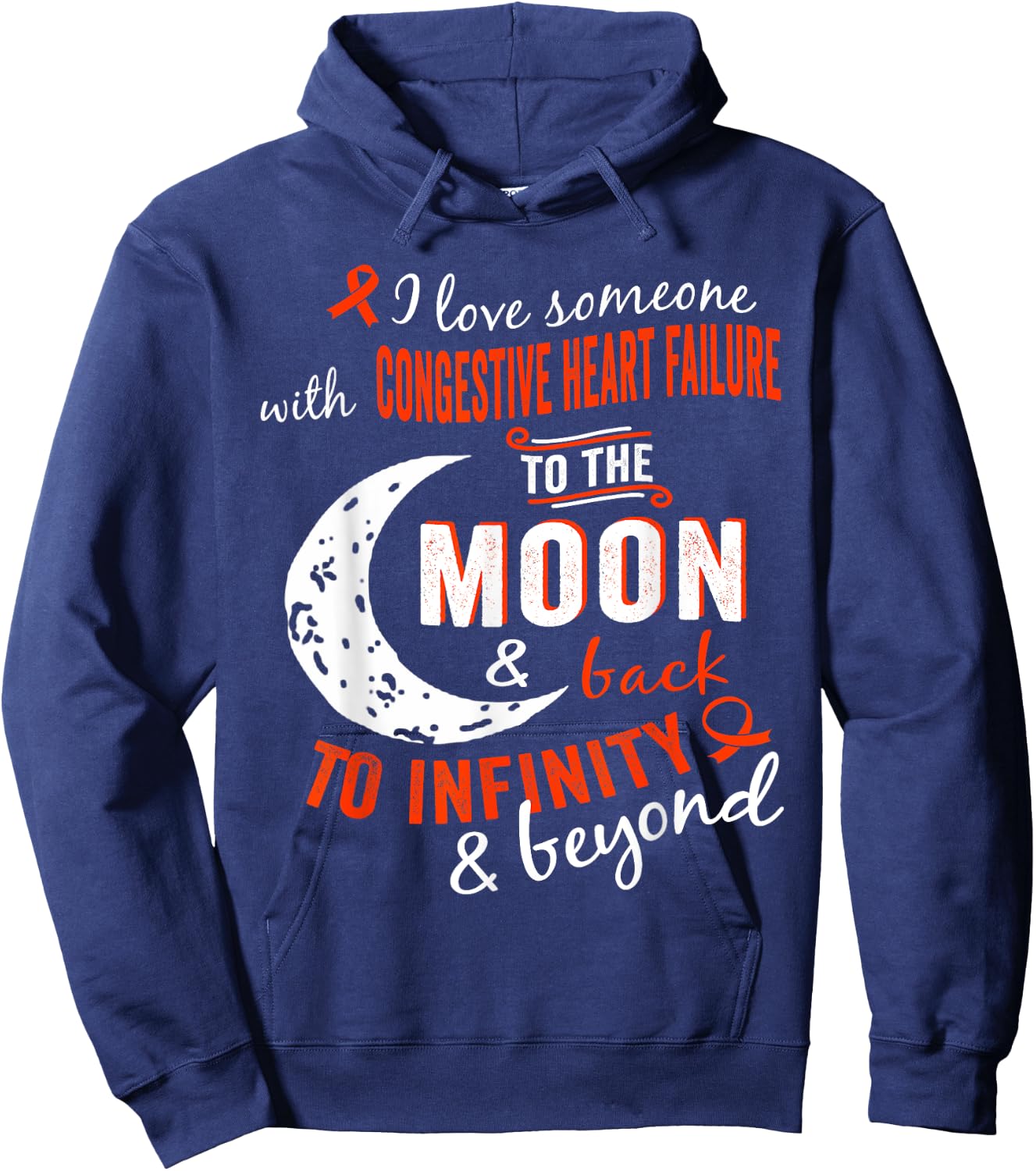 Congestive Heart Failure Awareness Shirt /Women Hoodie - Hoodie | Navy