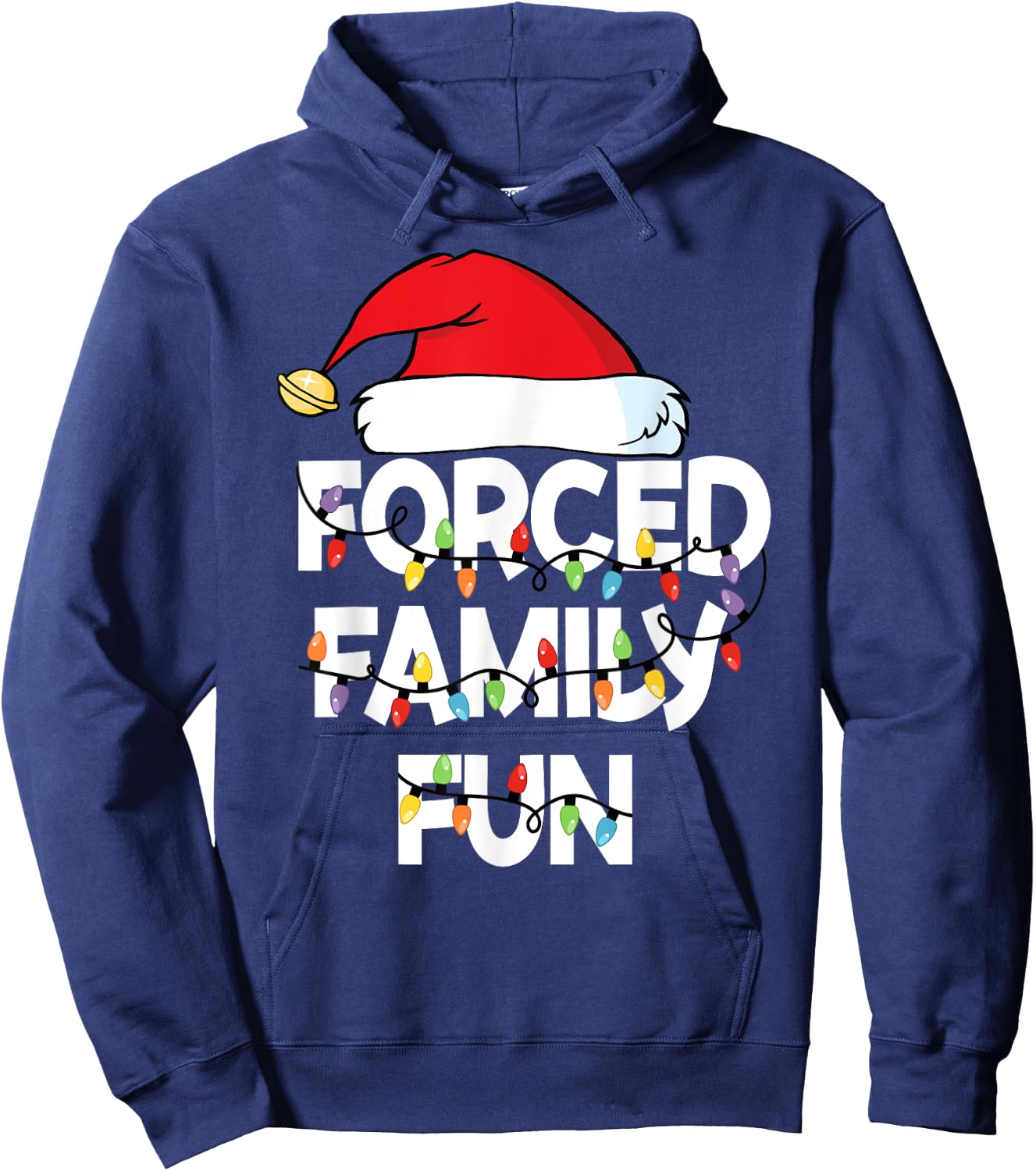 Forced Family Fun Shirt Men Women Kids Christmas Pajamas Hoodie - Hoodie | Navy