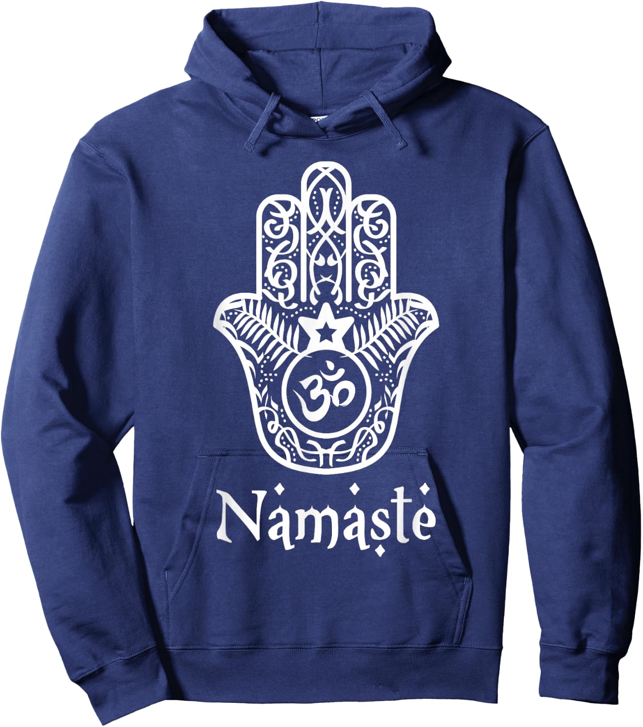 Namaste Hand Hamsa Yoga Hinduism vedas OHM t Shirt Hoodie - Hoodie | Navy